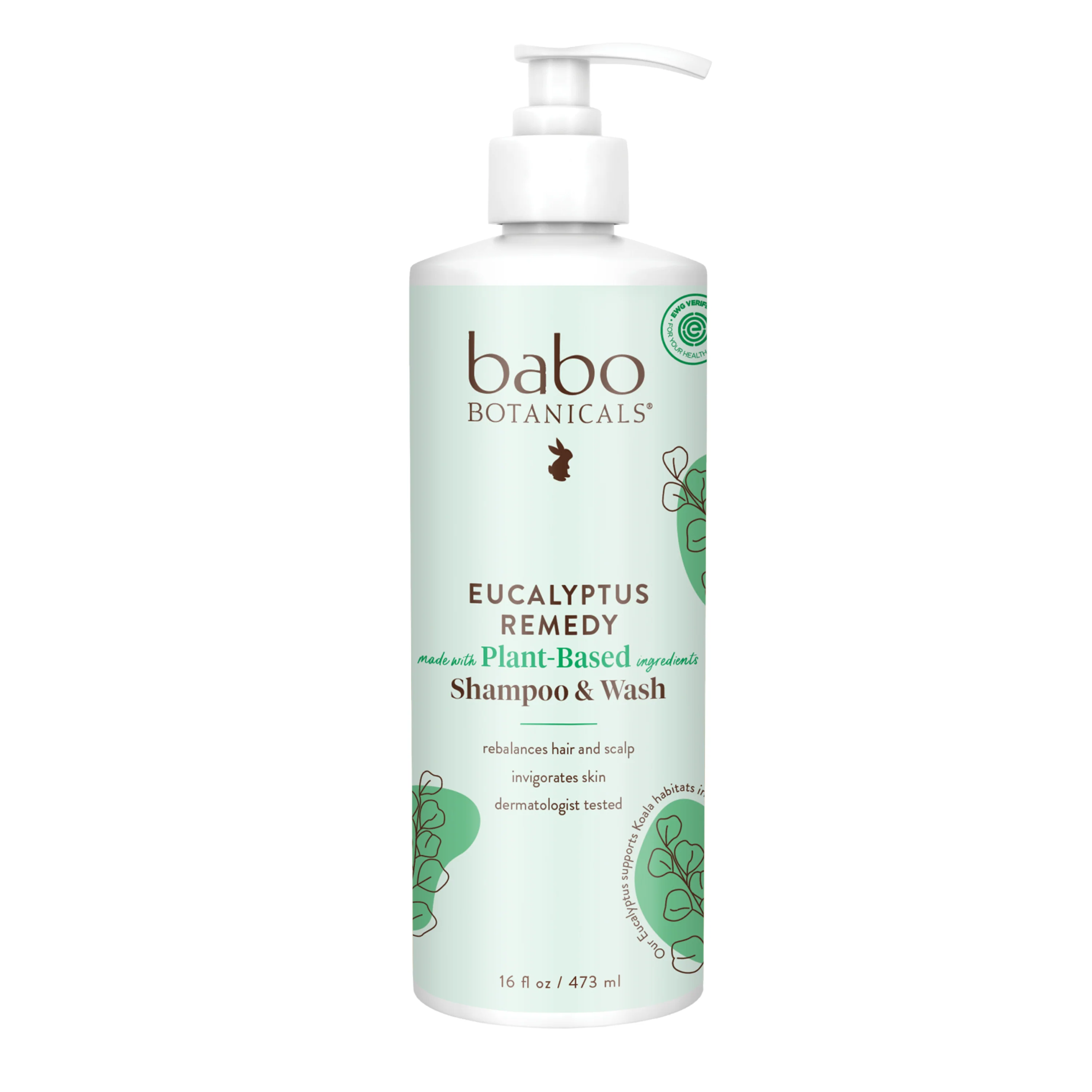 Solid Babo Botanicals Eucalyptus Remedy 2-in-1 Shampoo Wash Optimized