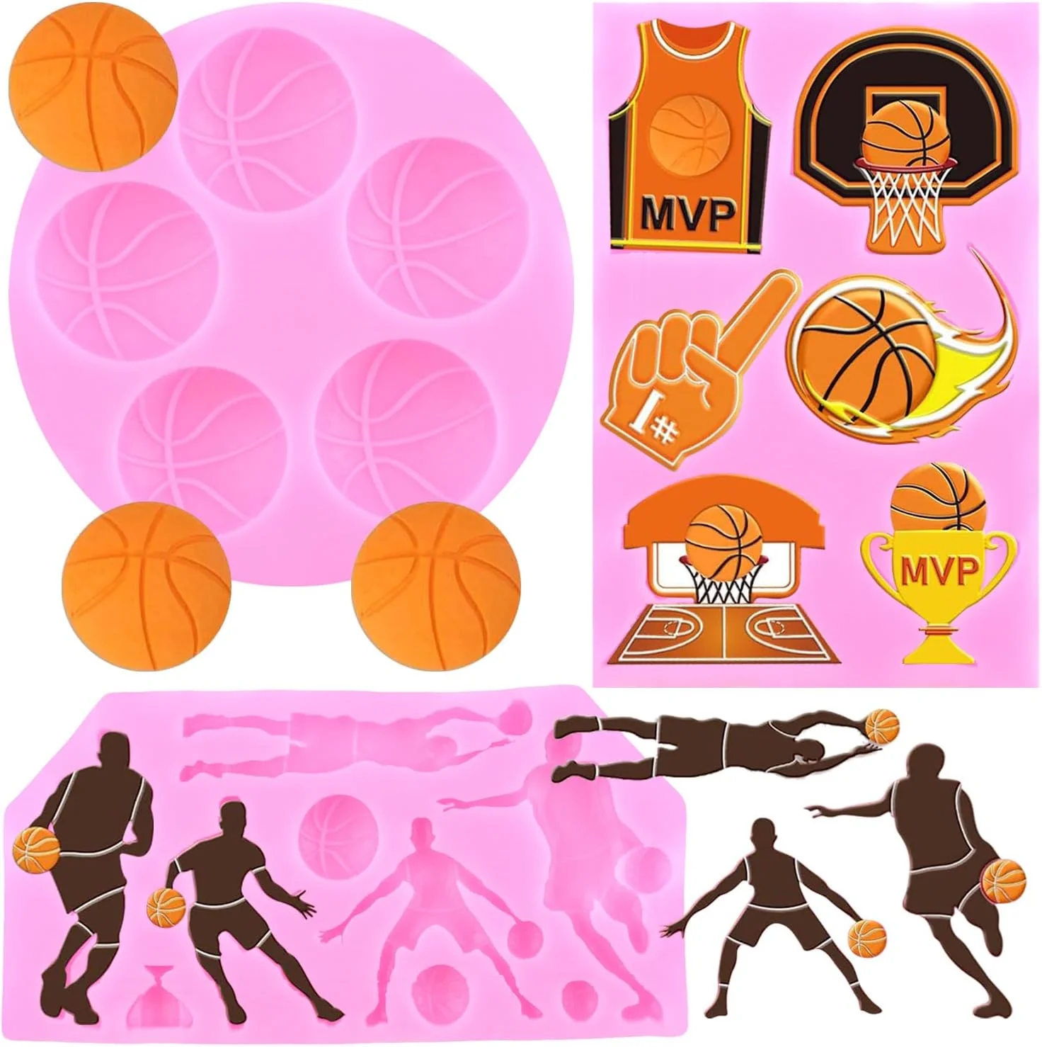 Responsible Mujiang Basketball Silicone Molds Sports Fondant Mold For Cake Decorating Cupcake Topper Candy Chocolate Resin Sugar Gum Paste Set Of 3 Enhanced
