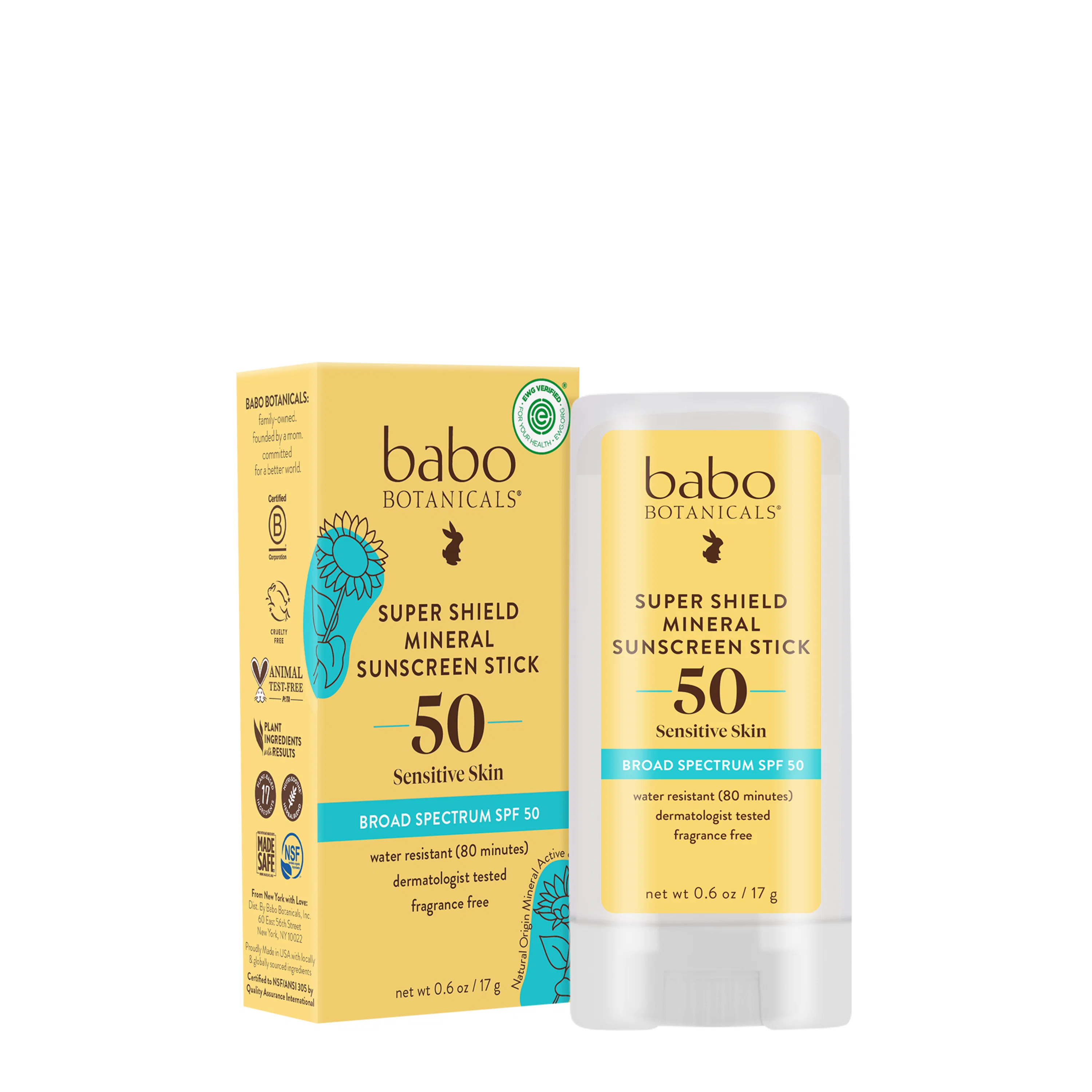 Dependable Babo Botanicals Super Shield Mineral Sunscreen Stick SPF50 Crafted