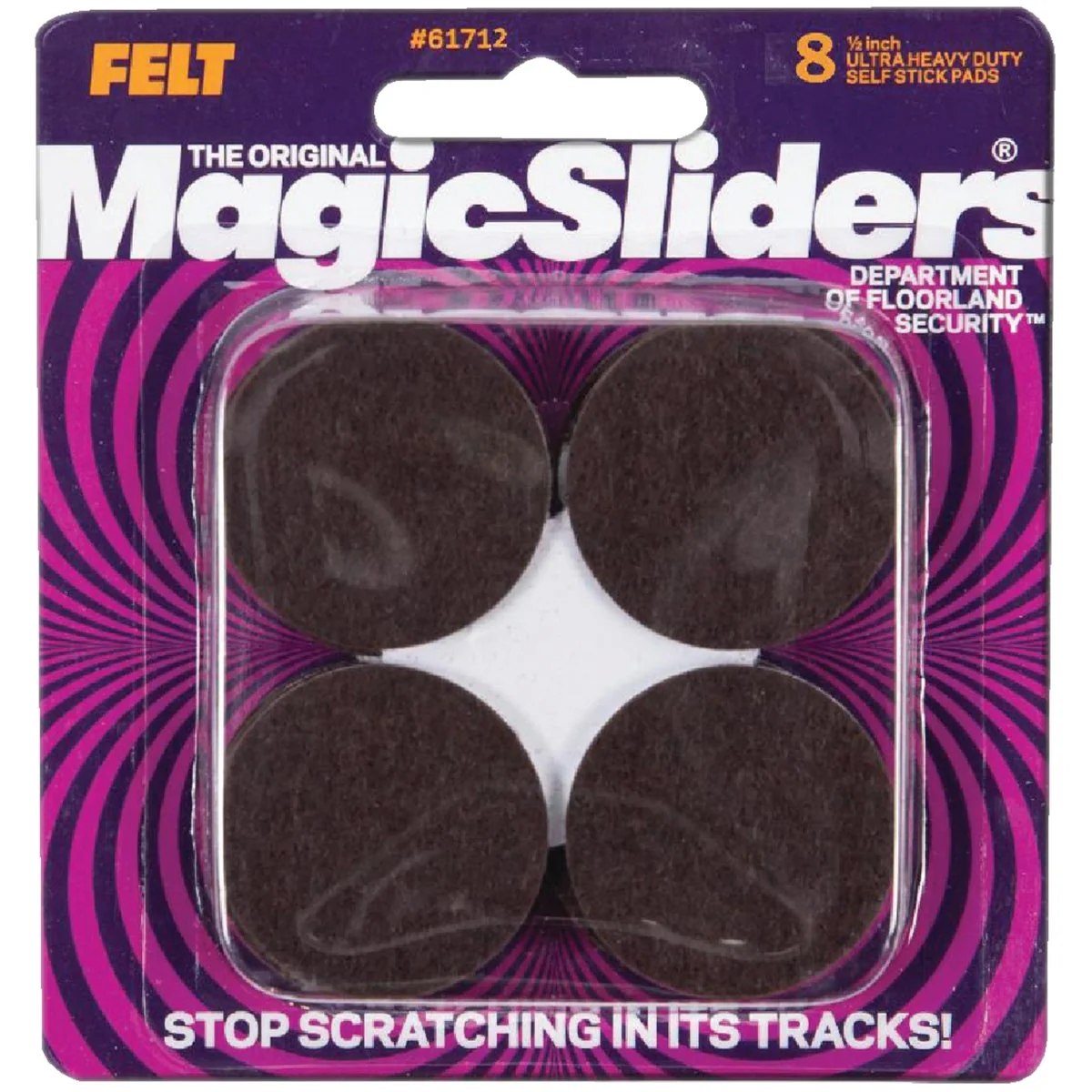 Fine Sliders 1-1 2 In. Round Brown Self-Adhesive Ultra Heavy-Duty Furniture Pad 8-Pack Specialty