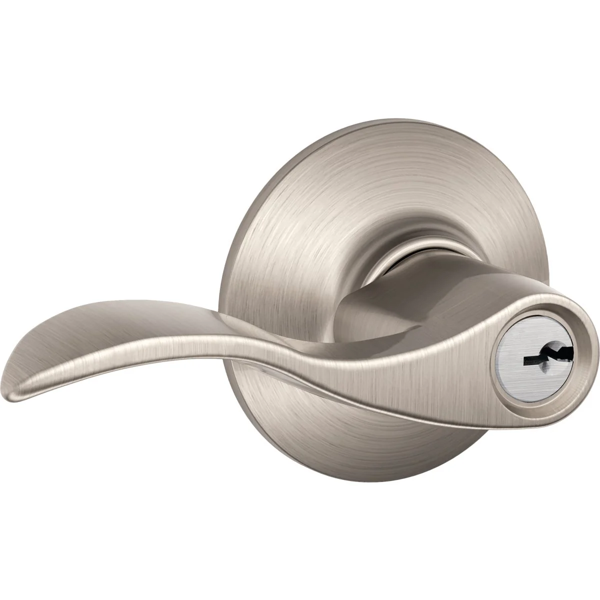 Classic Schlage Satin Nickel Accent Entry Door Lever Luxury