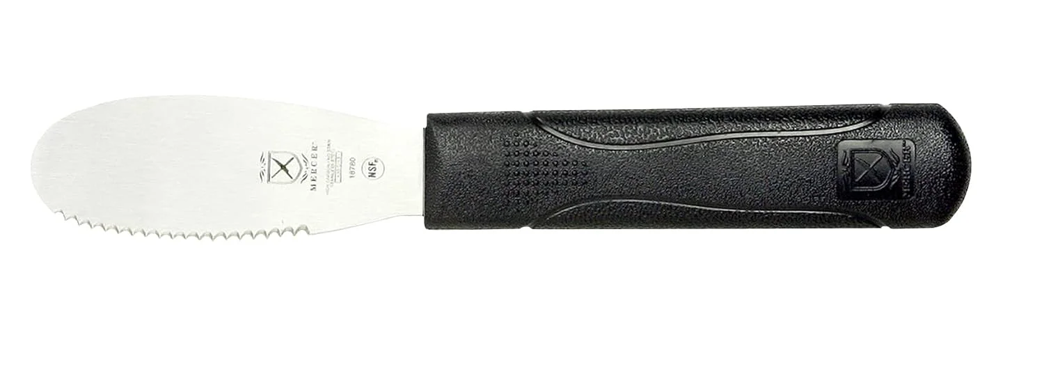 Minimalist Mercer Culinary Millennia Wavy Edge Spreader 3.5 Inch Blade Black Handle First-Class