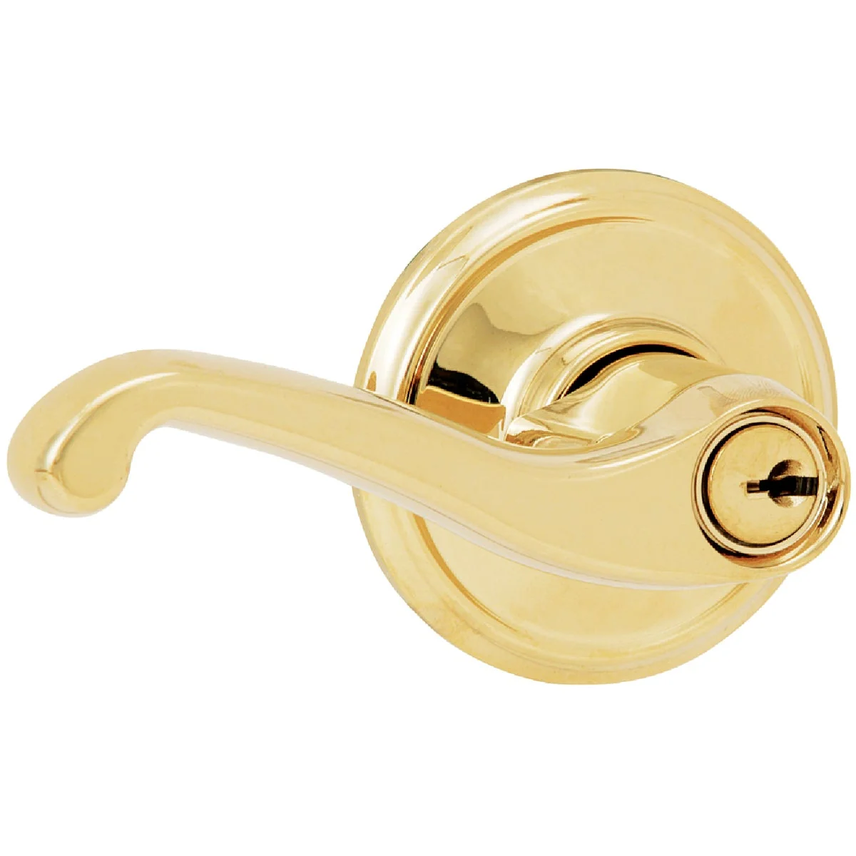 High-Quality Schlage Ultima Bright Brass Flair Entry Door Lever Top-Quality
