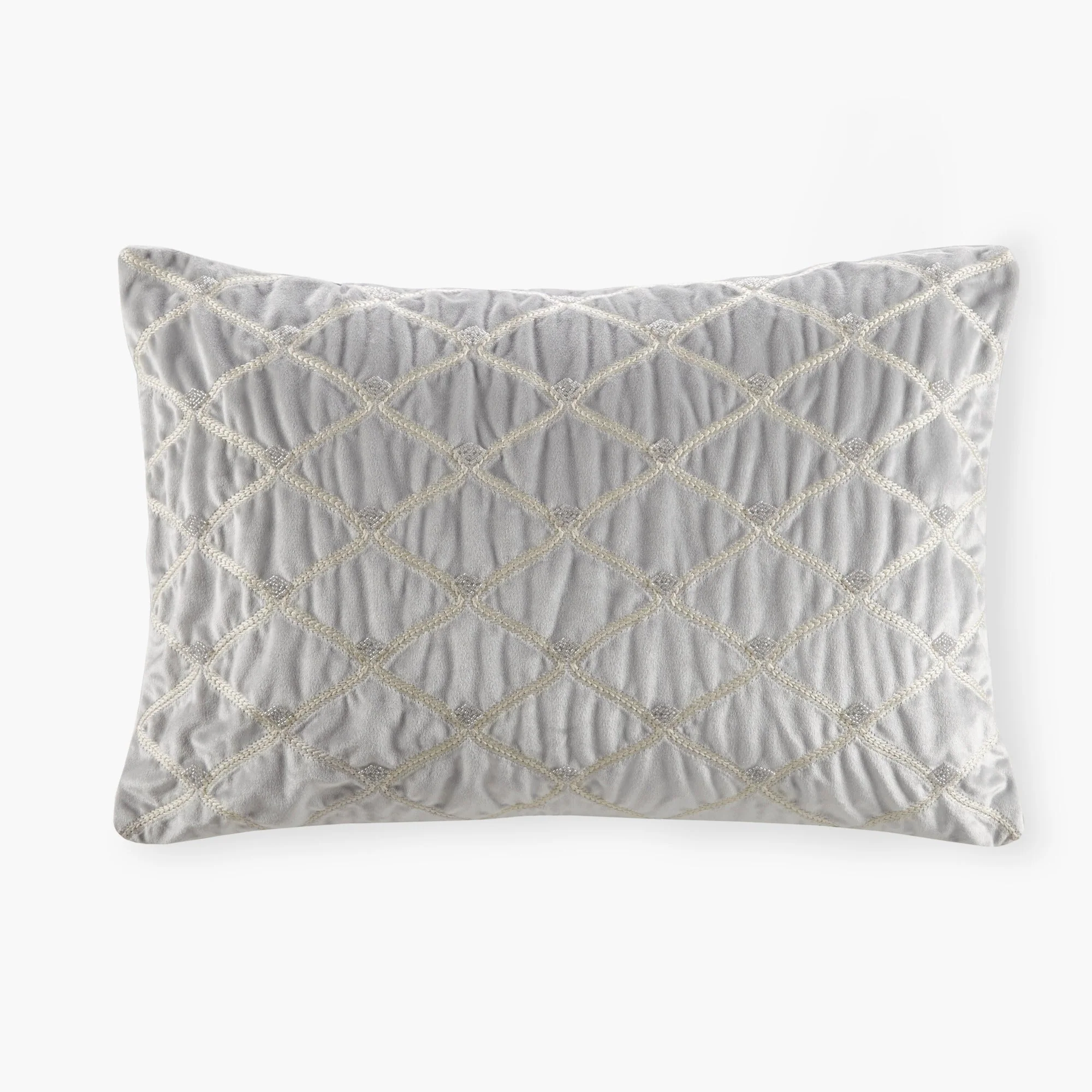 Comfortable Oblong Decor Pillow Silver 22×15′ Durable
