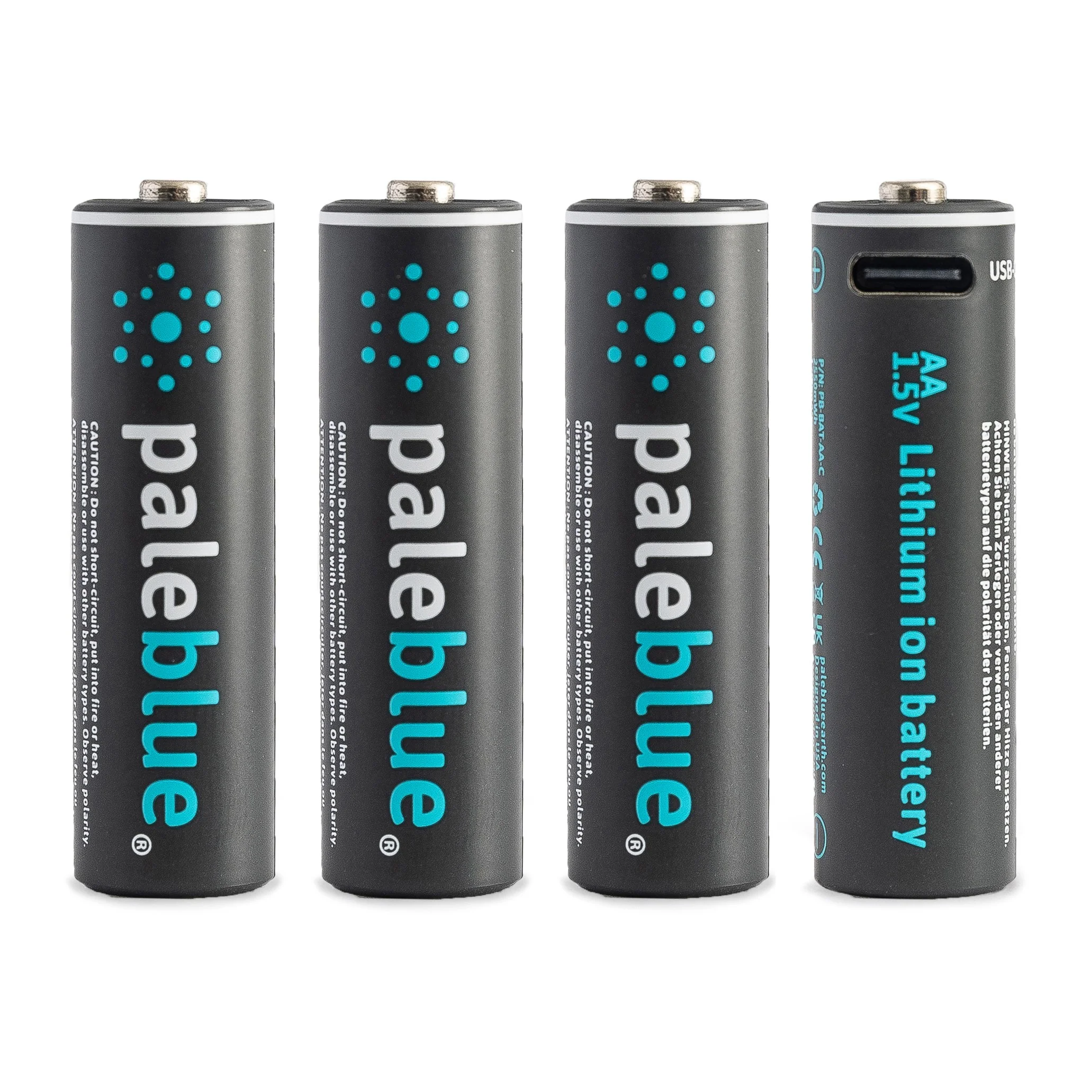 Functional Paleblue AA USB-C Li-ion Rechargeable Batteries Professional