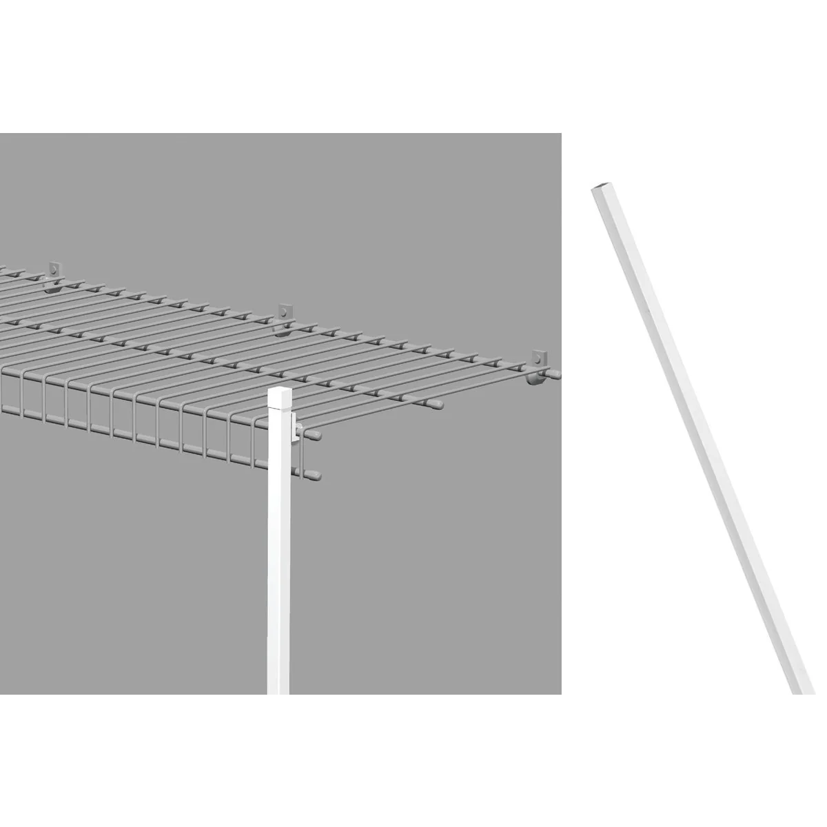 Reusable Closetmaid White Wire 84 In. Closet Shelf Support Pole Safe