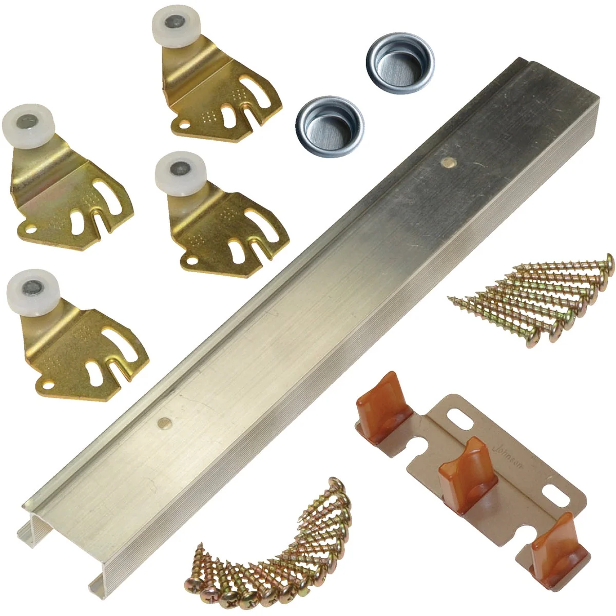 Practical Johnson Aluminum 72 In. Bypass Door Hardware Set Fine