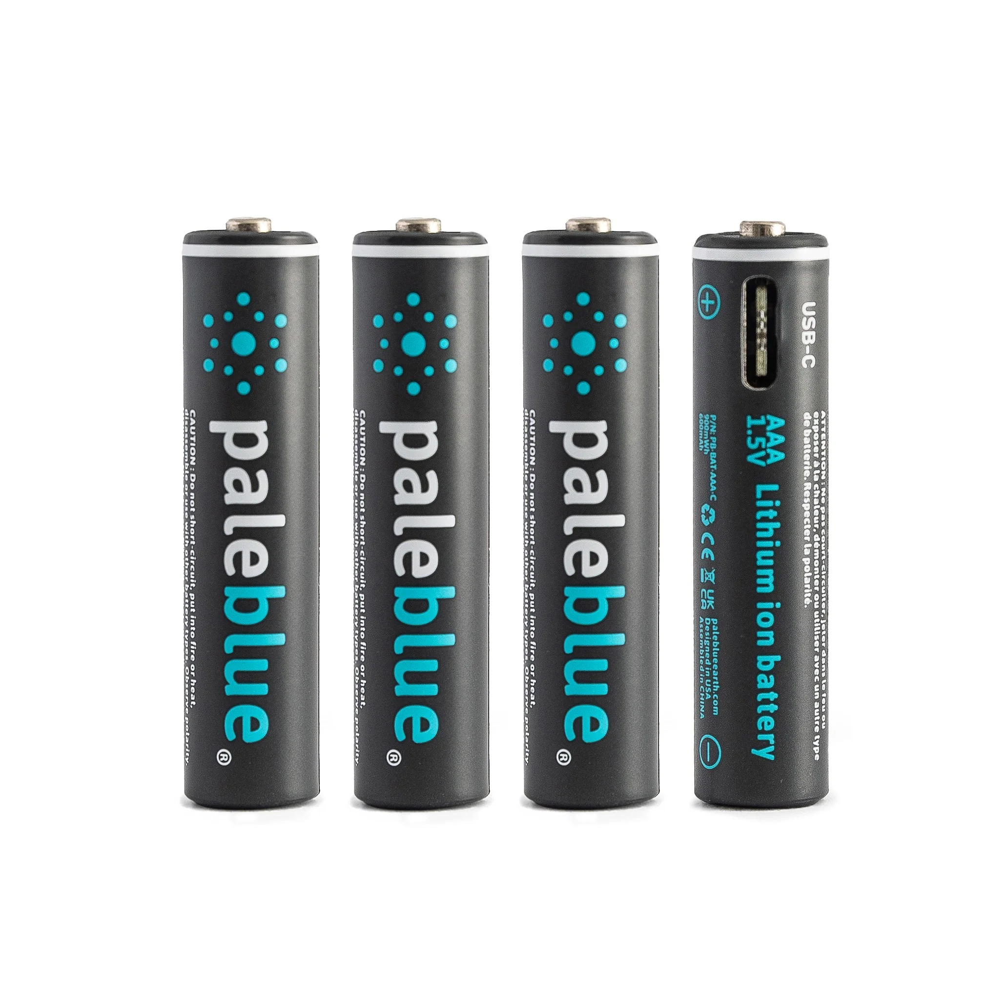 Unique Paleblue AAA USB-C Li-ion Rechargeable Batteries Selected