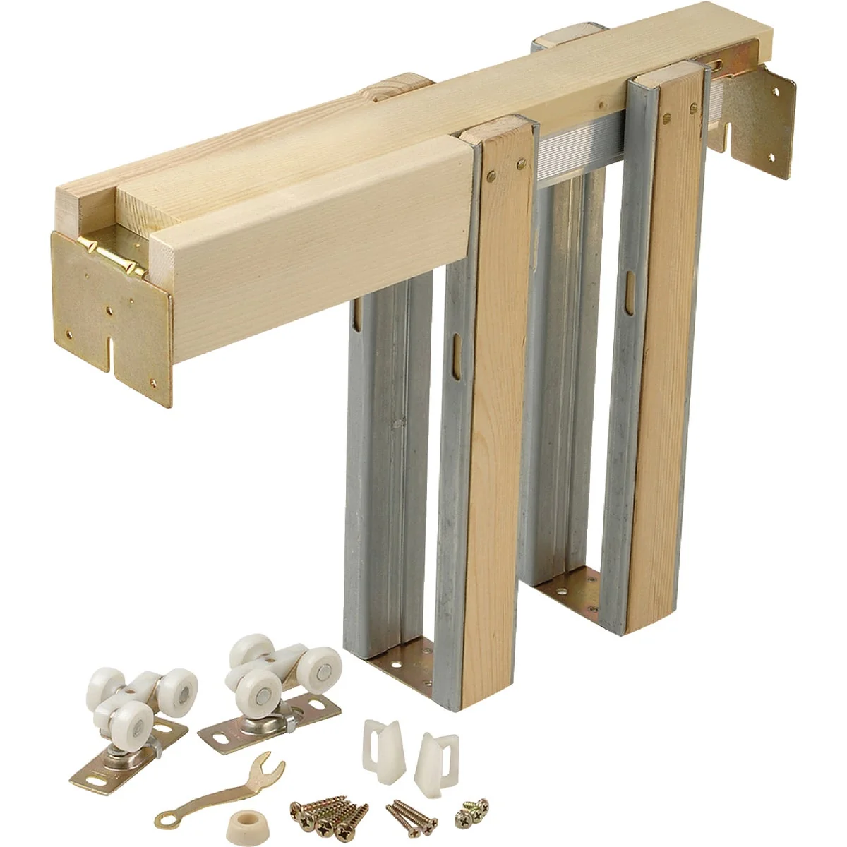 Contemporary Johnson Hardware 1500 Series 36 In. To 80 In. Natural Universal Pocket Door Frame Relaxed
