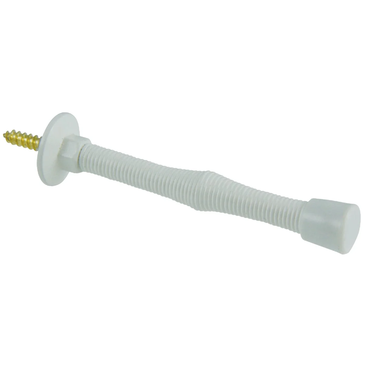 Certified Ultra Hardware 3 In. White Plastic Tip Spring Door Stop Clean