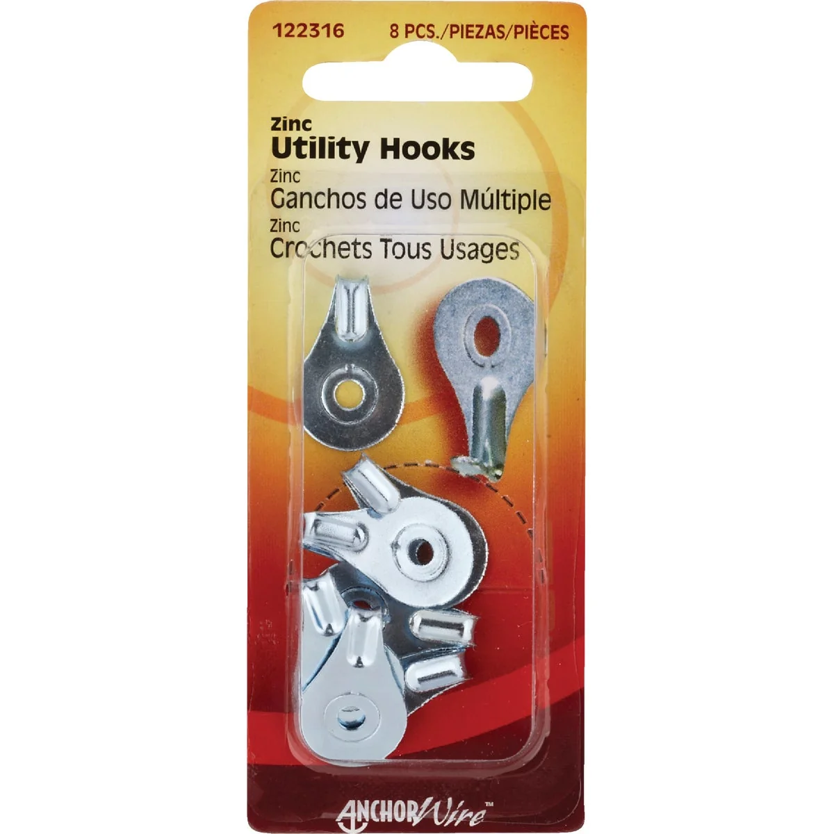 High-Quality Hillman Anchor Wire Utility Hanger 8 Count Healthy
