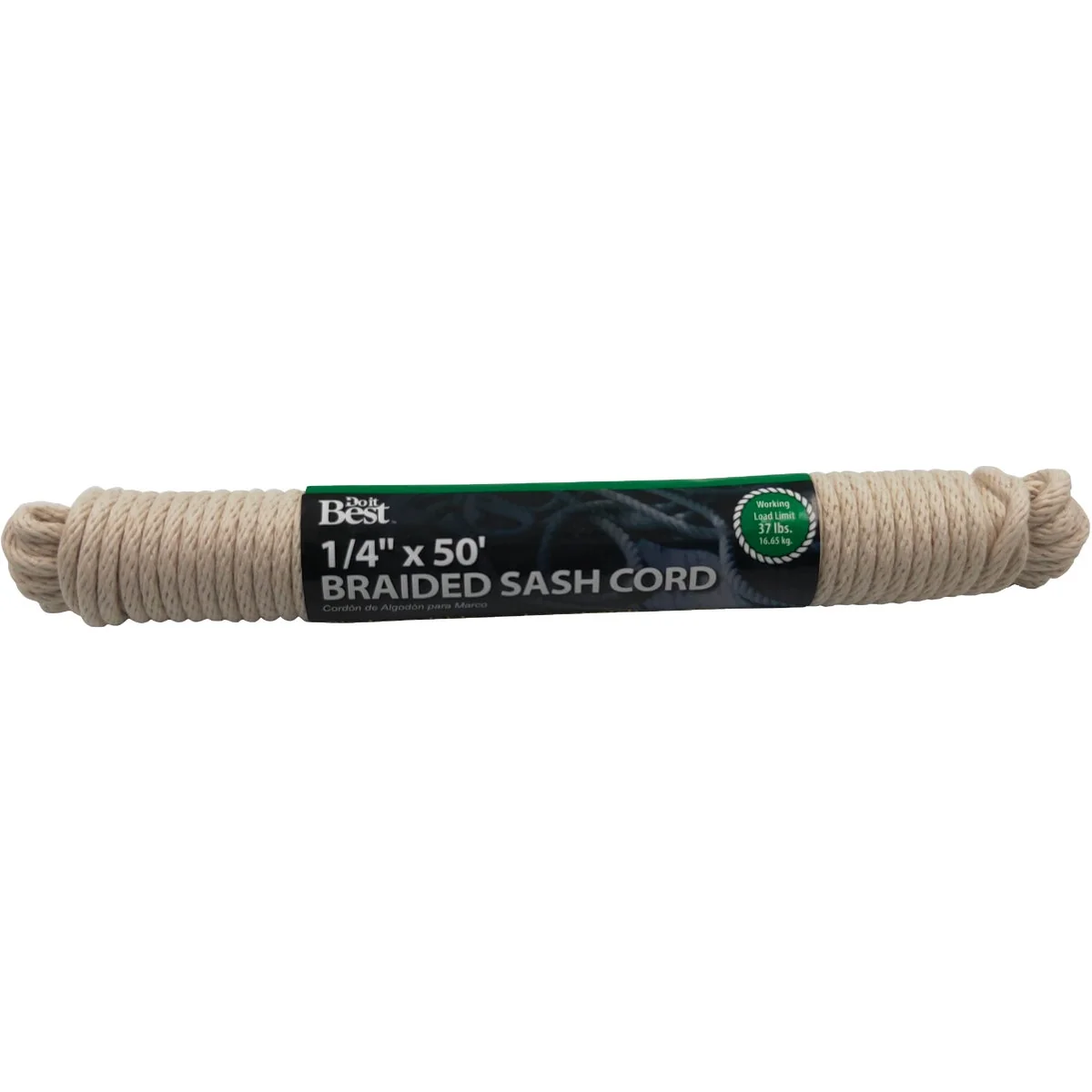 Reliable Do it 1 4 In. x 50 Ft. White Solid Braided Cotton Sash Cord Smooth