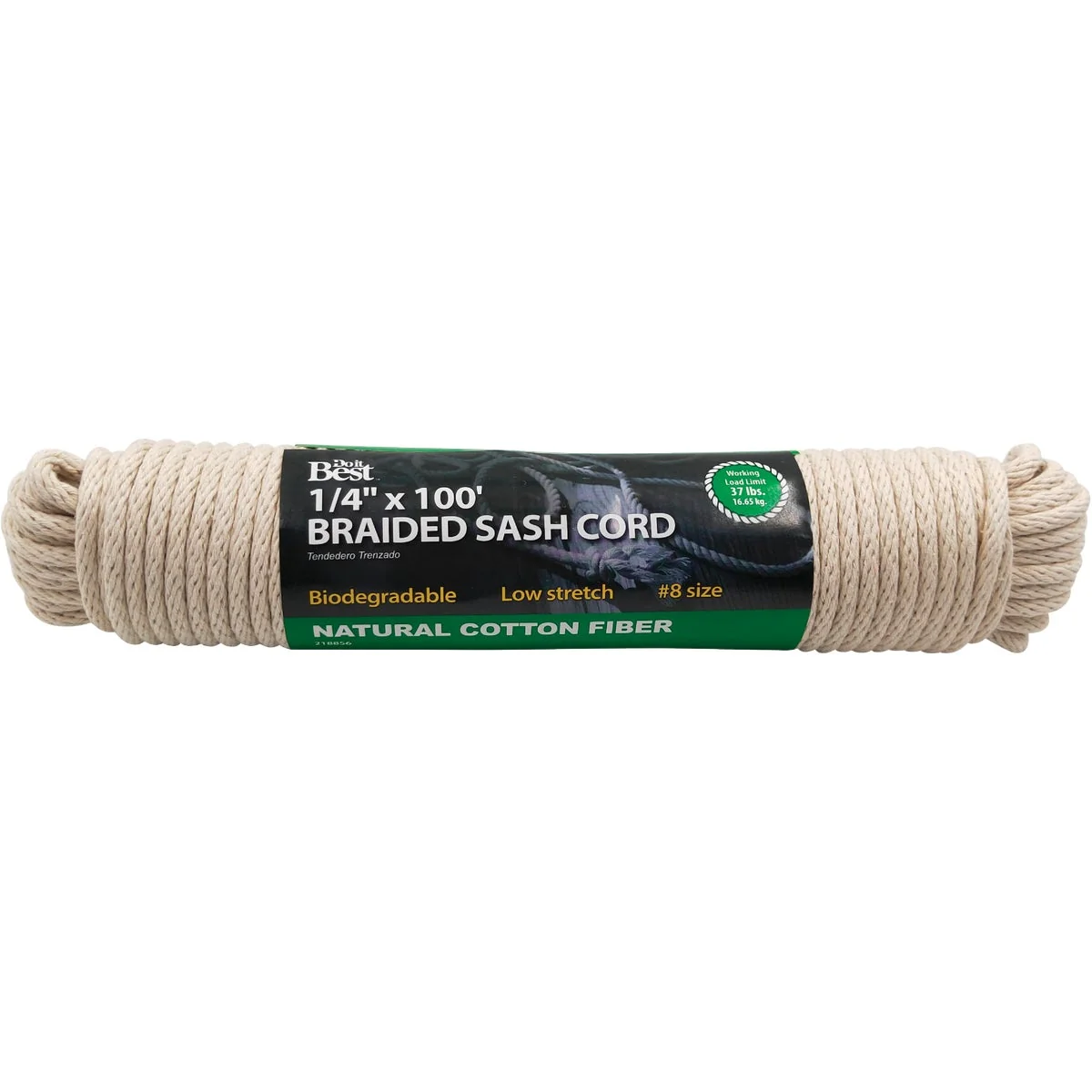 User-Friendly Do it 1 4 In. x 100 Ft. White Solid Braided Cotton Sash Cord Excellent