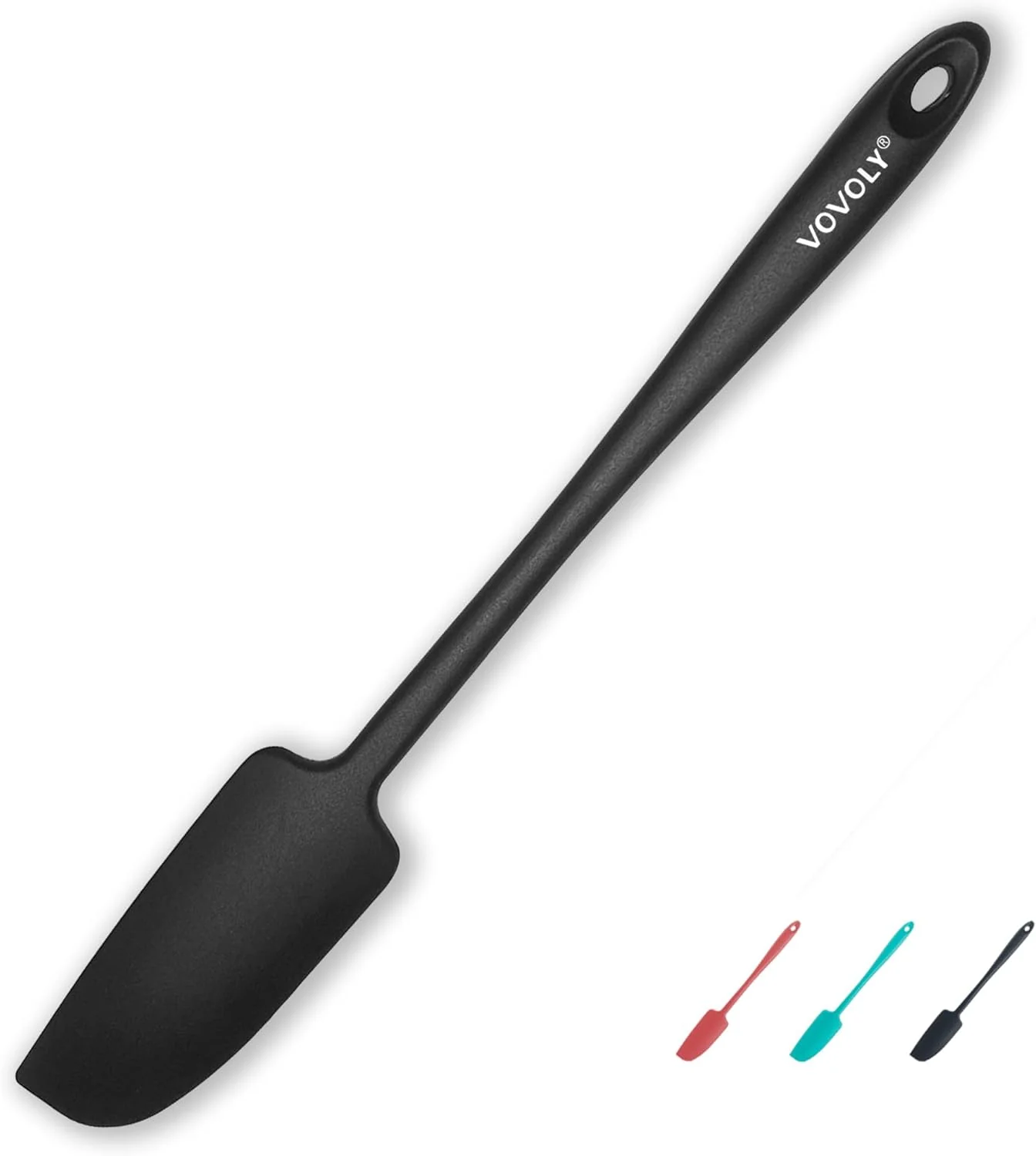 Practical Silicone Jar Spatula Small Rubber Scraper Spatulas Silicone Heat Resistant Seamless Non StIck Cookware 11.2 Inch Black. Trendy