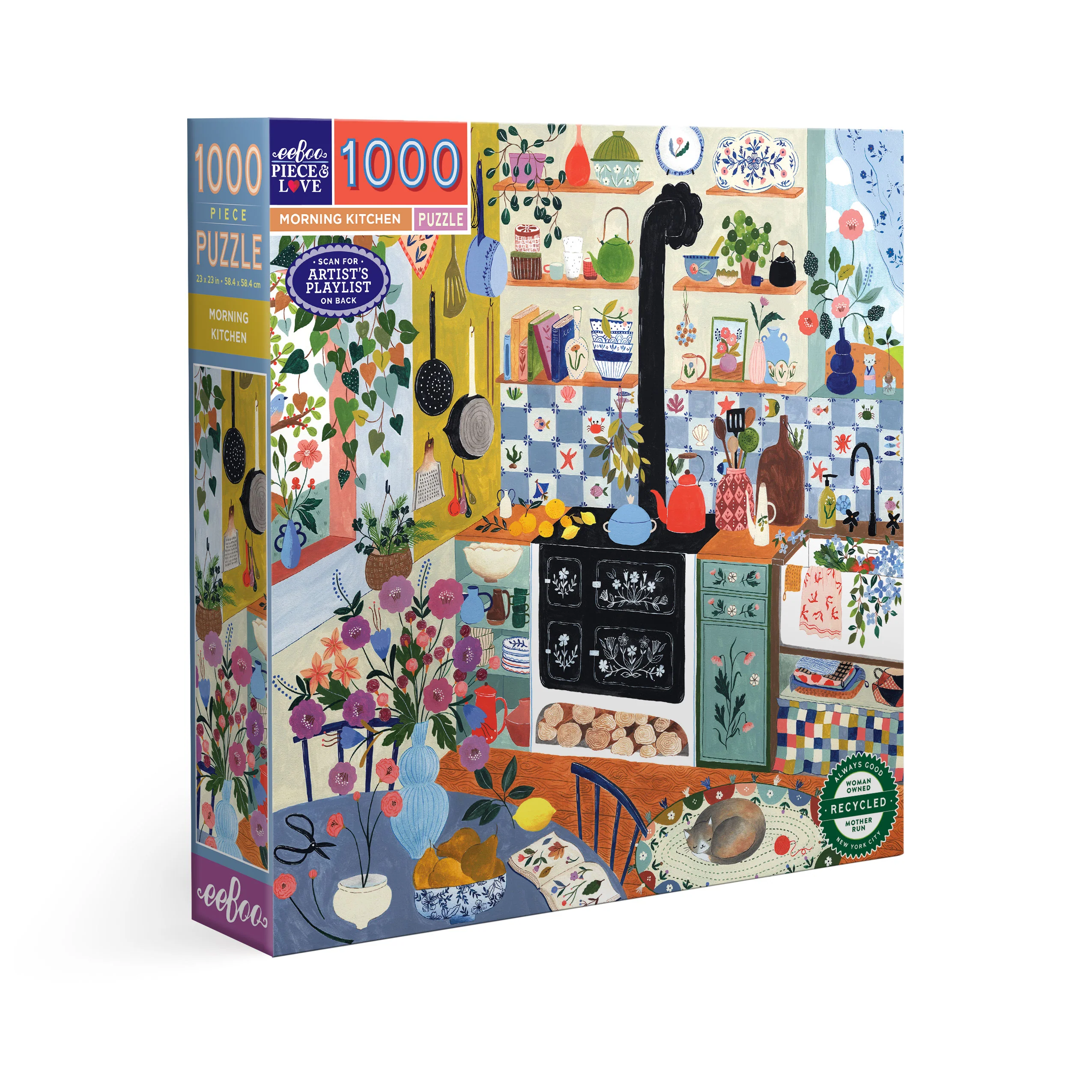 Green eeBoo Piece Love Morning Kitchen 1000 Piece Puzzle Refined