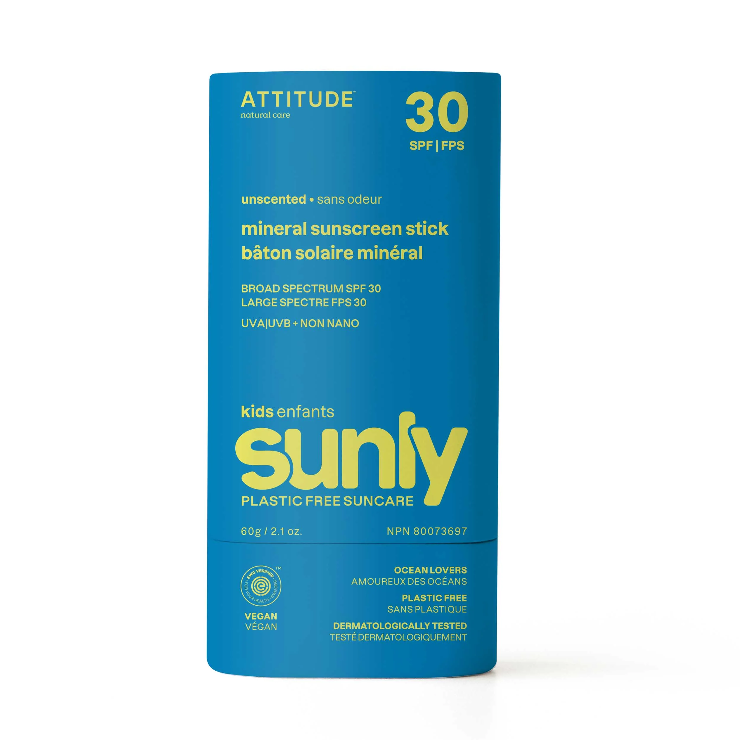 Soft ATTITUDE Sunly Sunscreen Stick for Kids SPF30 Organic