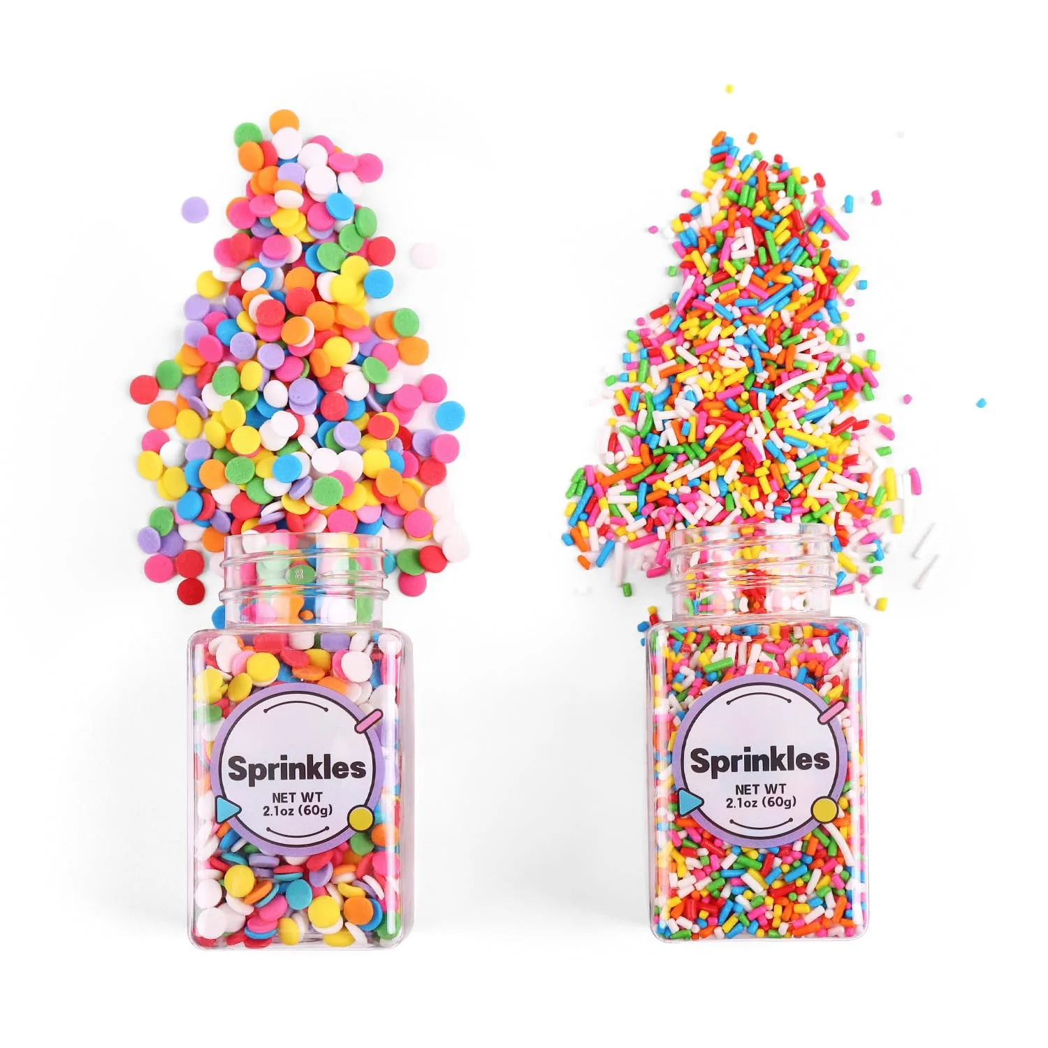 Pure Rainbow Sprinkles Confetti Sprinkles Round Sprinkles Rainbow Sprinkles for Cake Decorating Chocolate Cupcake Candy Sprinkles and Ice Cream Toppings. 120g 4.2oz Outstanding