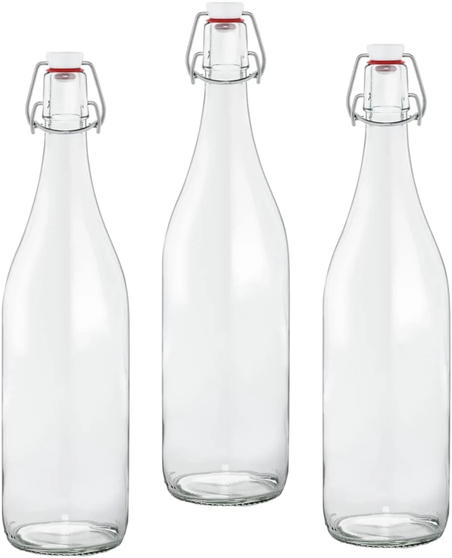 Responsible Le Parfait French Glass Swing Top Bottles 1L 32oz Pack of 3 – Airtight Leakproof Bottles for Kombucha Kefir Sparkling Beverages Water amp Fermentation Fine