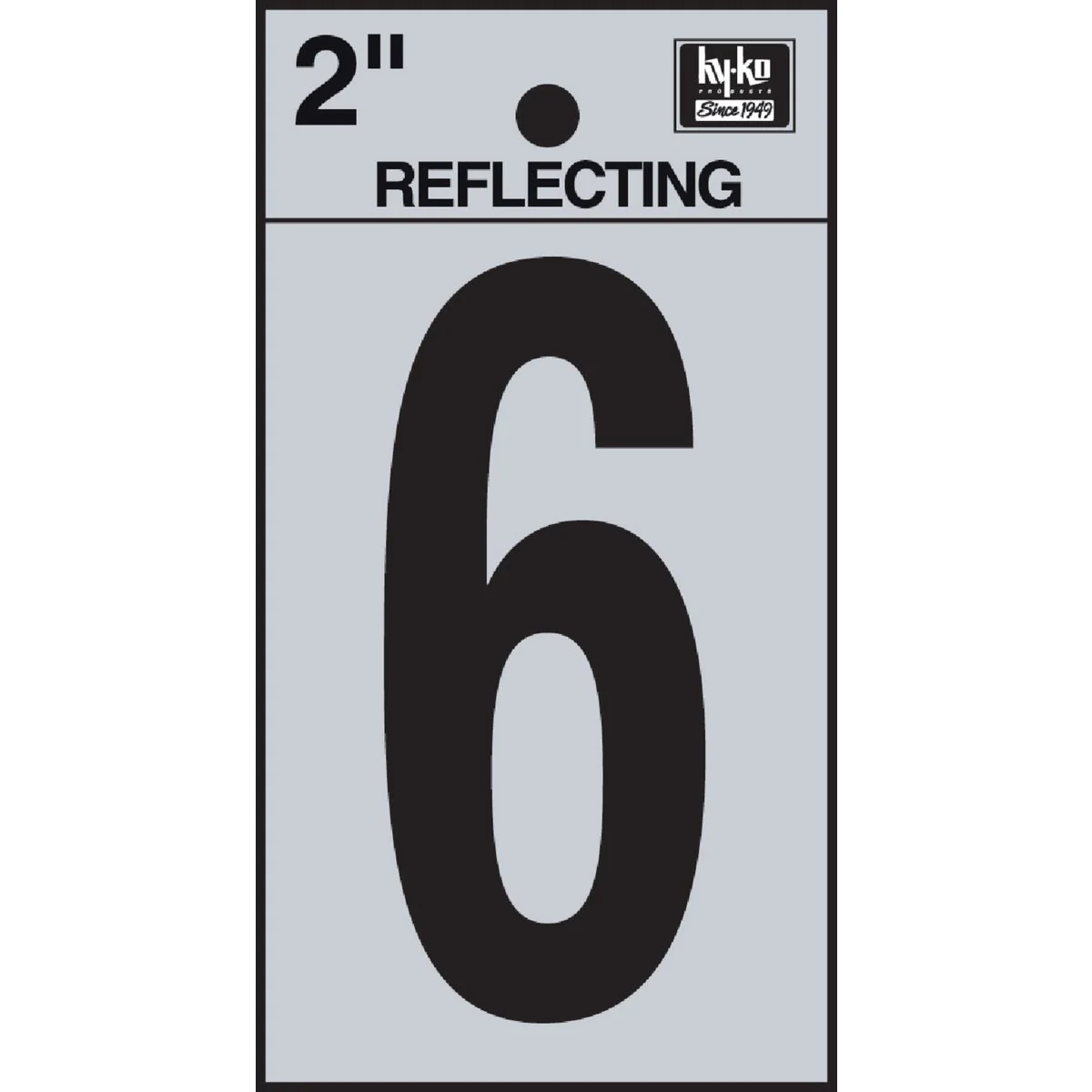 Elegant Hy-Ko Vinyl 2 In. Reflective Adhesive Number Six Traditional
