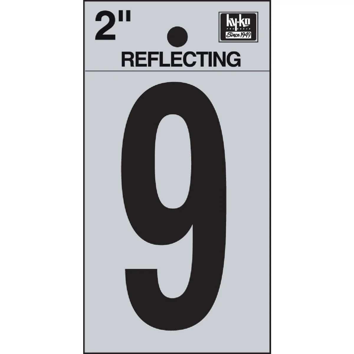 Smart Hy-Ko Vinyl 2 In. Reflective Adhesive Number Nine Breathable