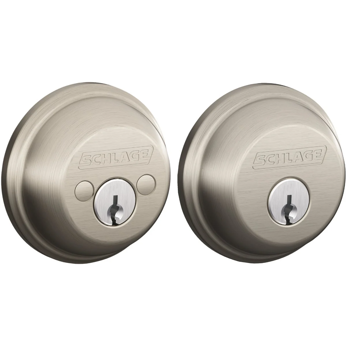 Elegant Schlage B-Series Satin Nickel Double Cylinder Deadbolt Exceptional