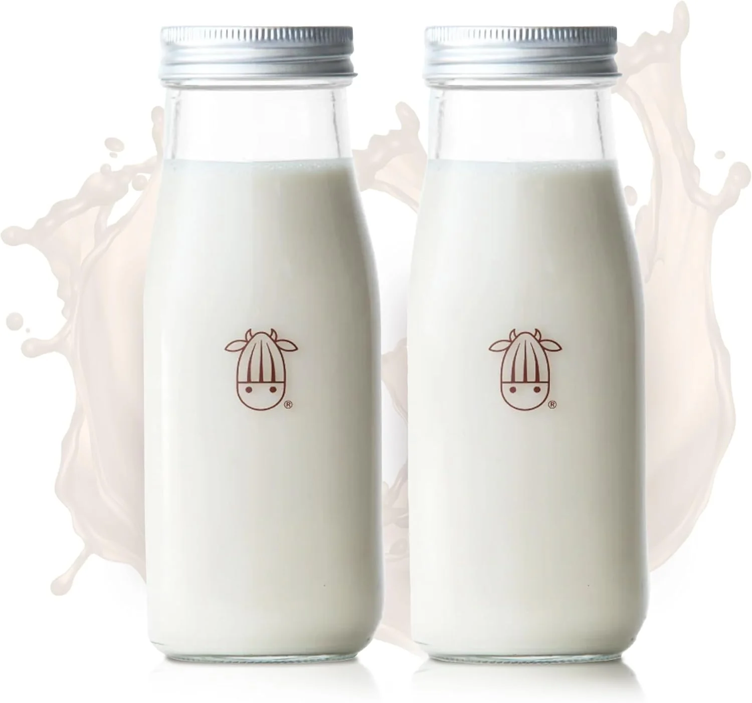 Long-Lasting Almond Cow 300ml Glass Jar with Rust-Resistant Aluminum Cap – Reusable Eco-Friendly Storage for Plant-Based Milk Creamers Wellness Shots Comfortable