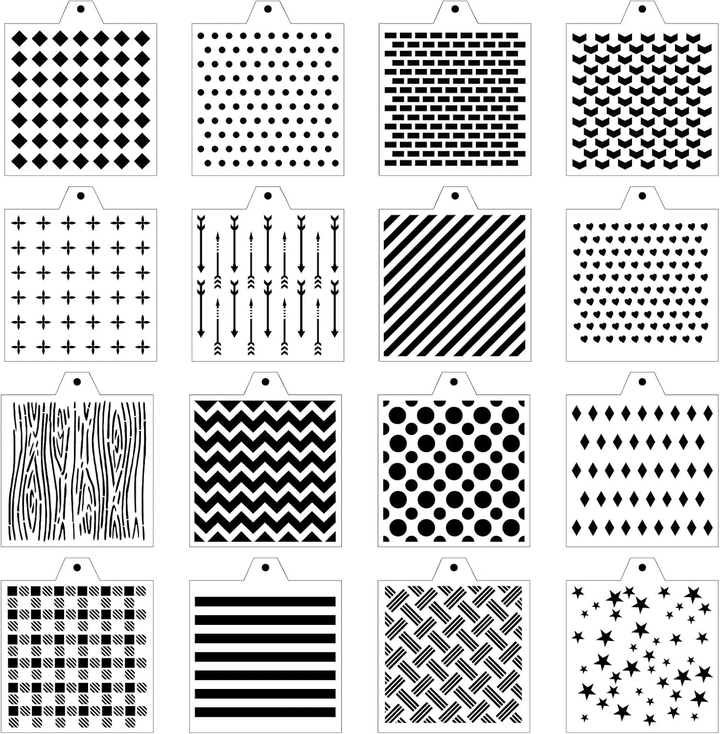 Original Stencil Genie 16 Pcs 5.5×5.5in Baking Stencils for Royal Icing Airbrush Sugar Craft Painting Stylish