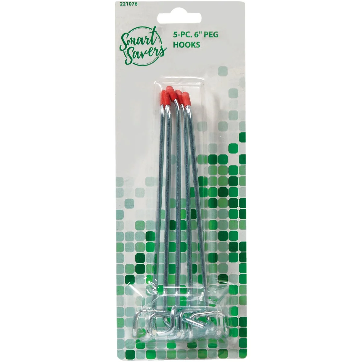 Minimalist Smart Savers 6 In. Angled Pegboard Hook 5-Count Stylish