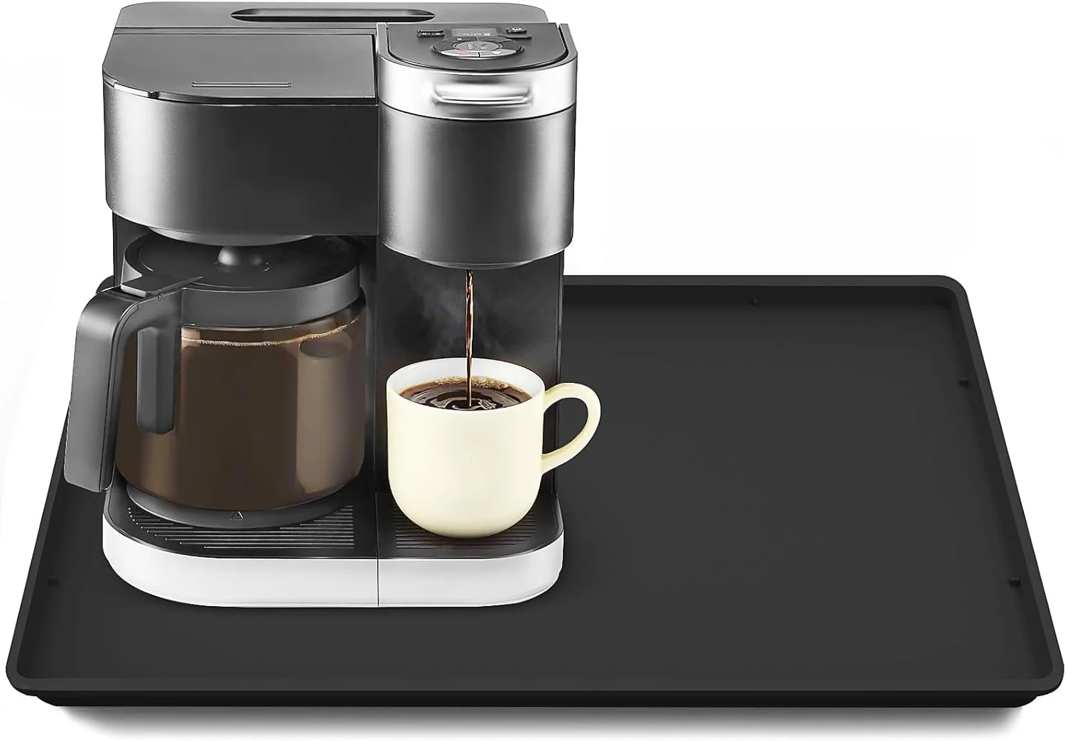 Selected Tohonfoo Silicone Coffee Maker Mat with Lip 19.7'' x 15'' Heavy Duty Coffee Maker Mat for Countertops Artisan