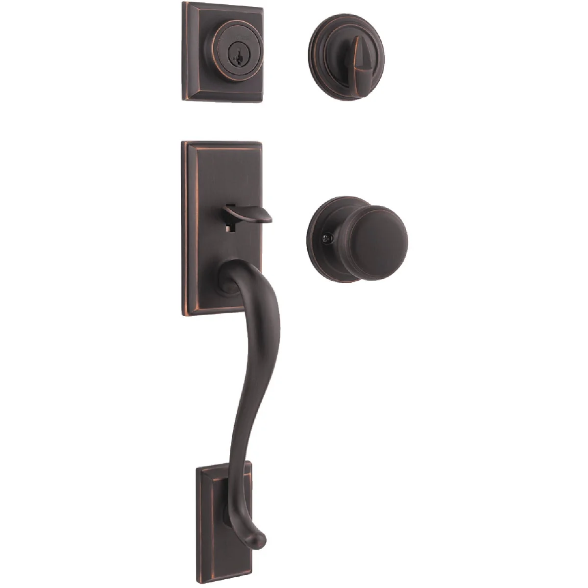 Detailed Kwikset Signature Series Hawthorne Venetian Bronze Entry Door Handleset with Smartkey Verified