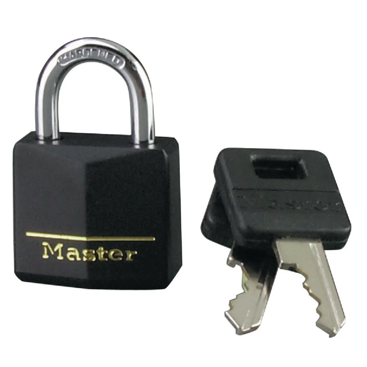 First-Class Master Lock 1-3 16 In. W. Black Covered Keyed Different Padlock High-Performance
