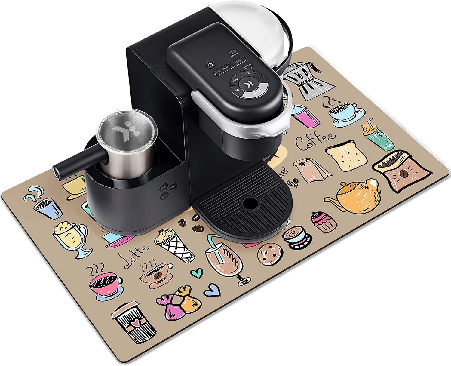 Unique Drip Tray for Coffee Maker Coffee Pot Mat for Countertops Coffee Dish Drying Mat for Kitchen Counter Decor Verified