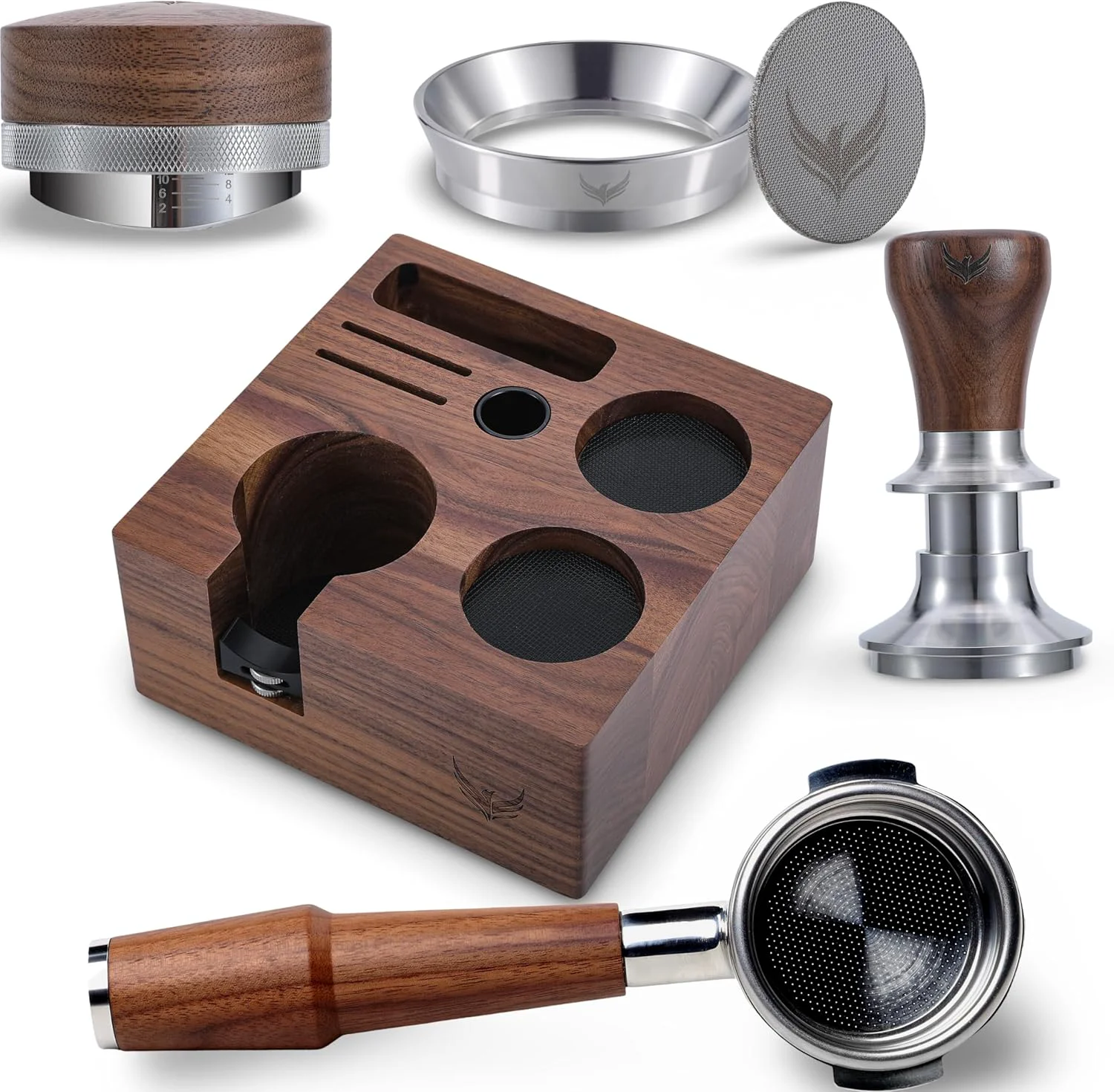 Optimized 58mm Rocket Accessories Kit – E61 Bottomless Portafilter Espresso Tamper Distributor Tamping Station Reliable