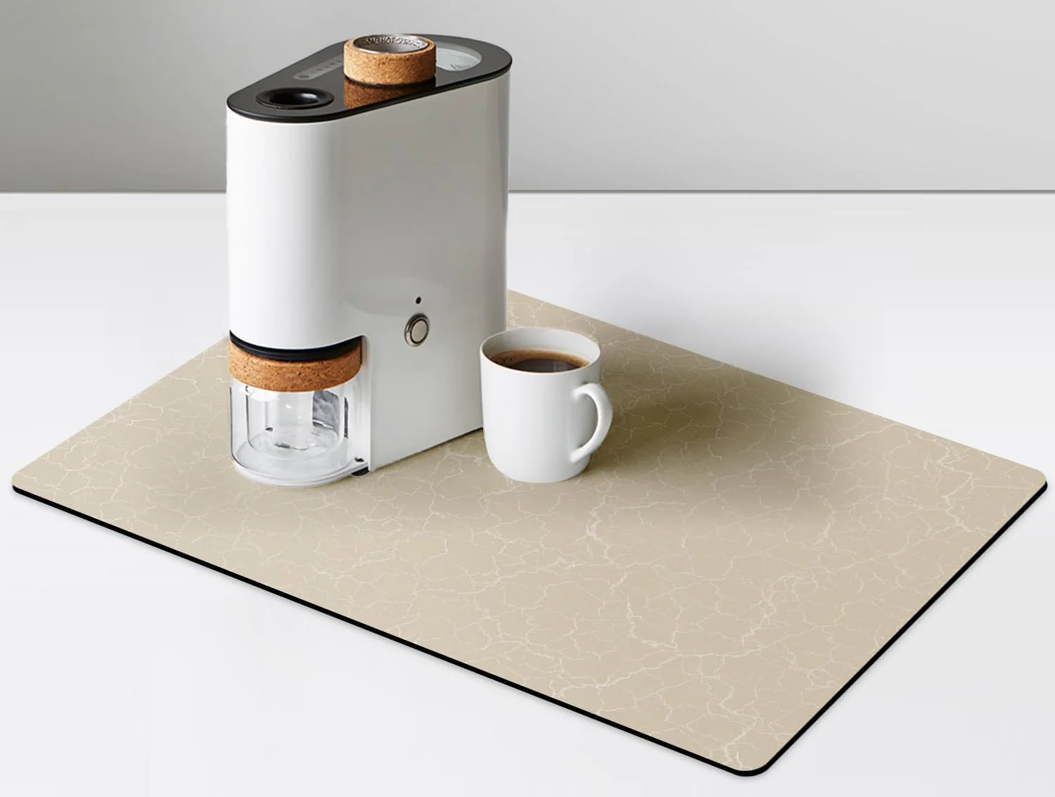 Easy-to-Use Coffee Maker Mat for Countertop – Coffee Bar Accessories Fit Under Cafe Machine Rubber Backed Absorbent Pad Table Mat Under Appliance Optimized