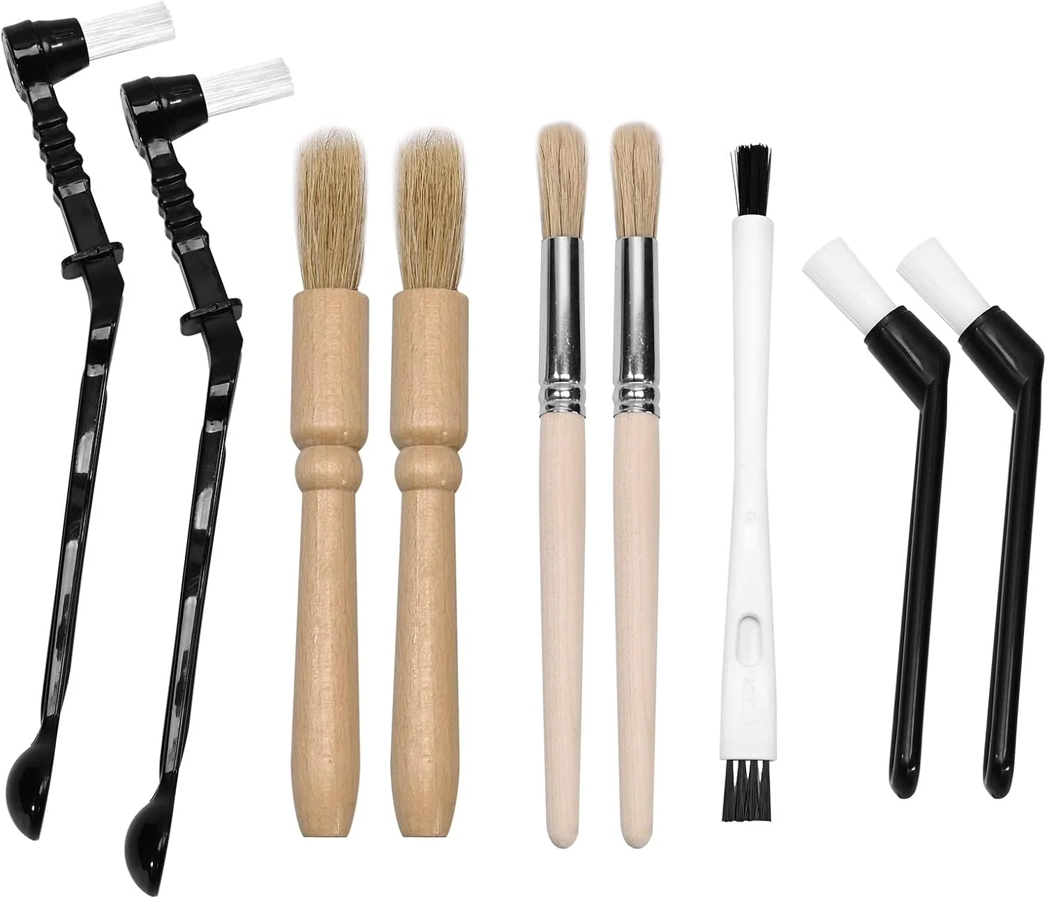 Elite 9PCS Coffee Machine Cleaning Brush Grinder Wooden Cleaning Brush Coffee Machine Head Brush Coffee Brush Black Handle Coffee Machine Brush Soft