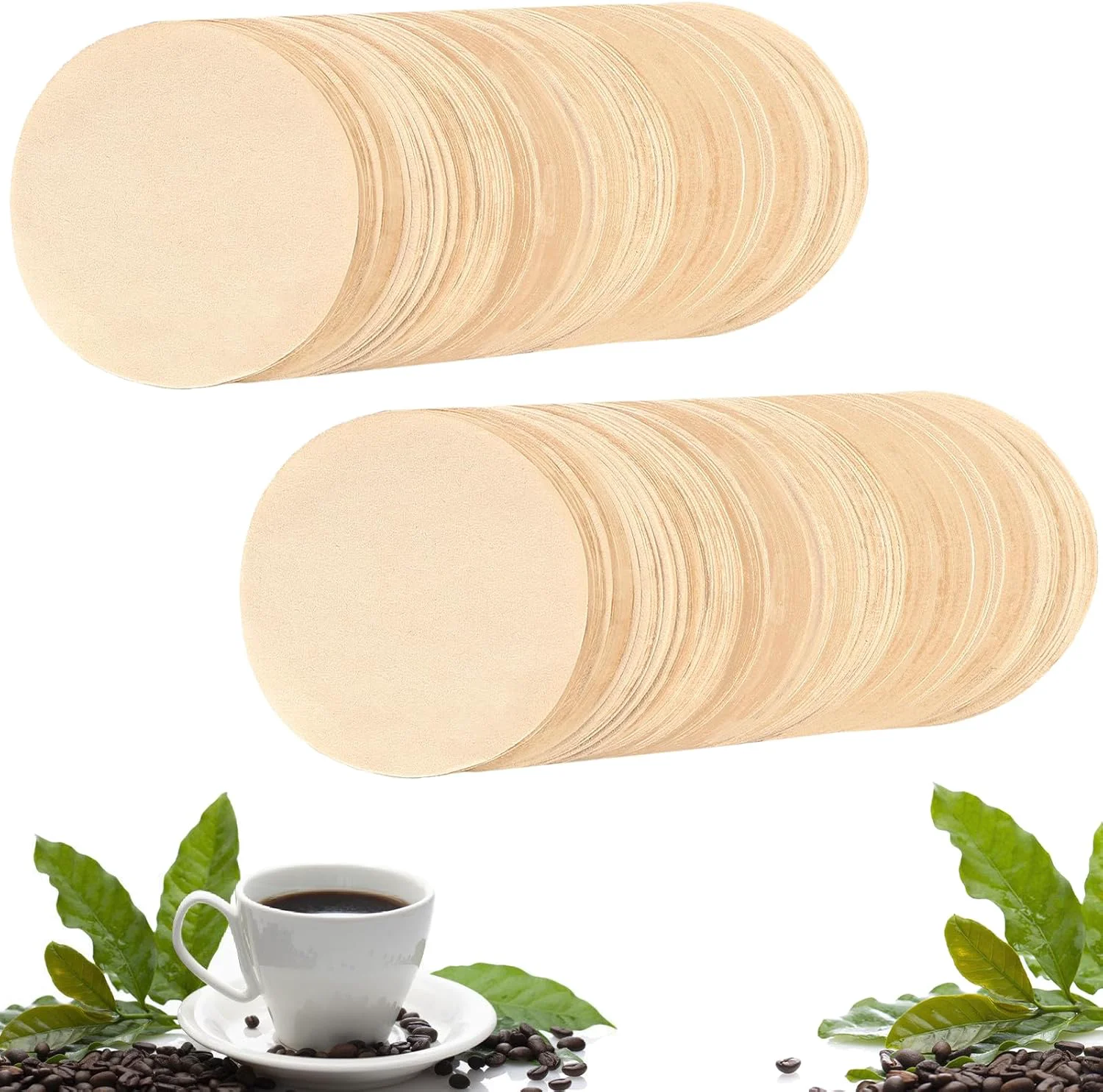 Refined 800 Count Espresso Coffee Filters 53 mm Unbleached Round Coffee Paper Filter for Espresso Machine Pure