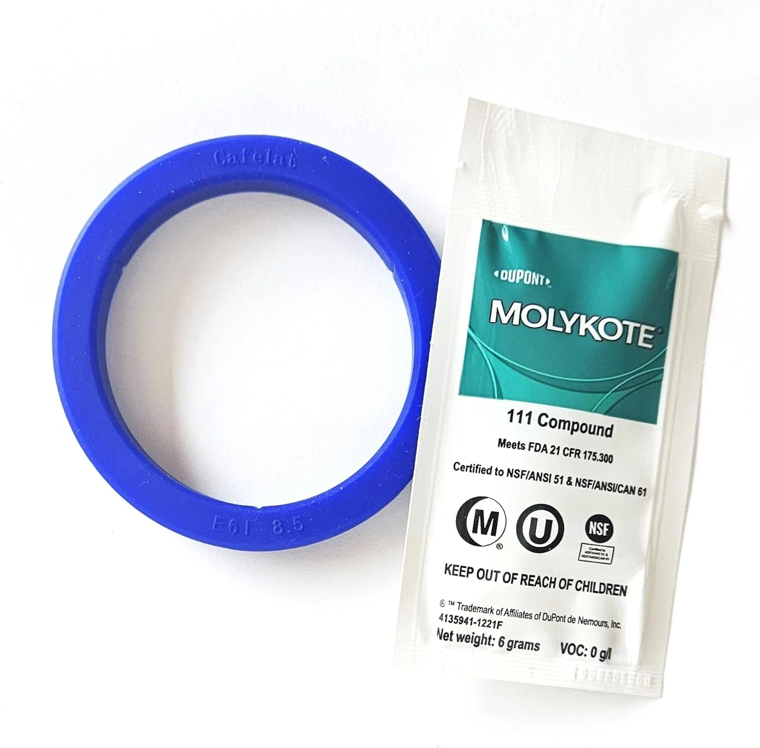 Effective Gasket made for Gaggia Classic Espresso Machine. Cafelat Gasket 8.5mm and 111 Grease. Convenient