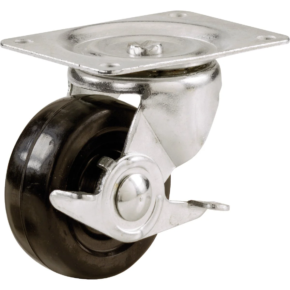 Prestigious Shepherd 2-1 2 In. General-Duty Soft Rubber Swivel Plate Caster with Brake Comfortable