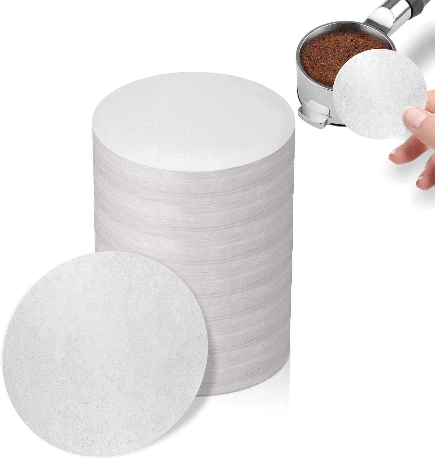 Smart 1000 Pcs Coffee Paper Filter for Espresso Coffee Maker 51 mm Unbleached Espresso Filter Puck Screen Portafilter Paper Compatible with Breville Recyclable