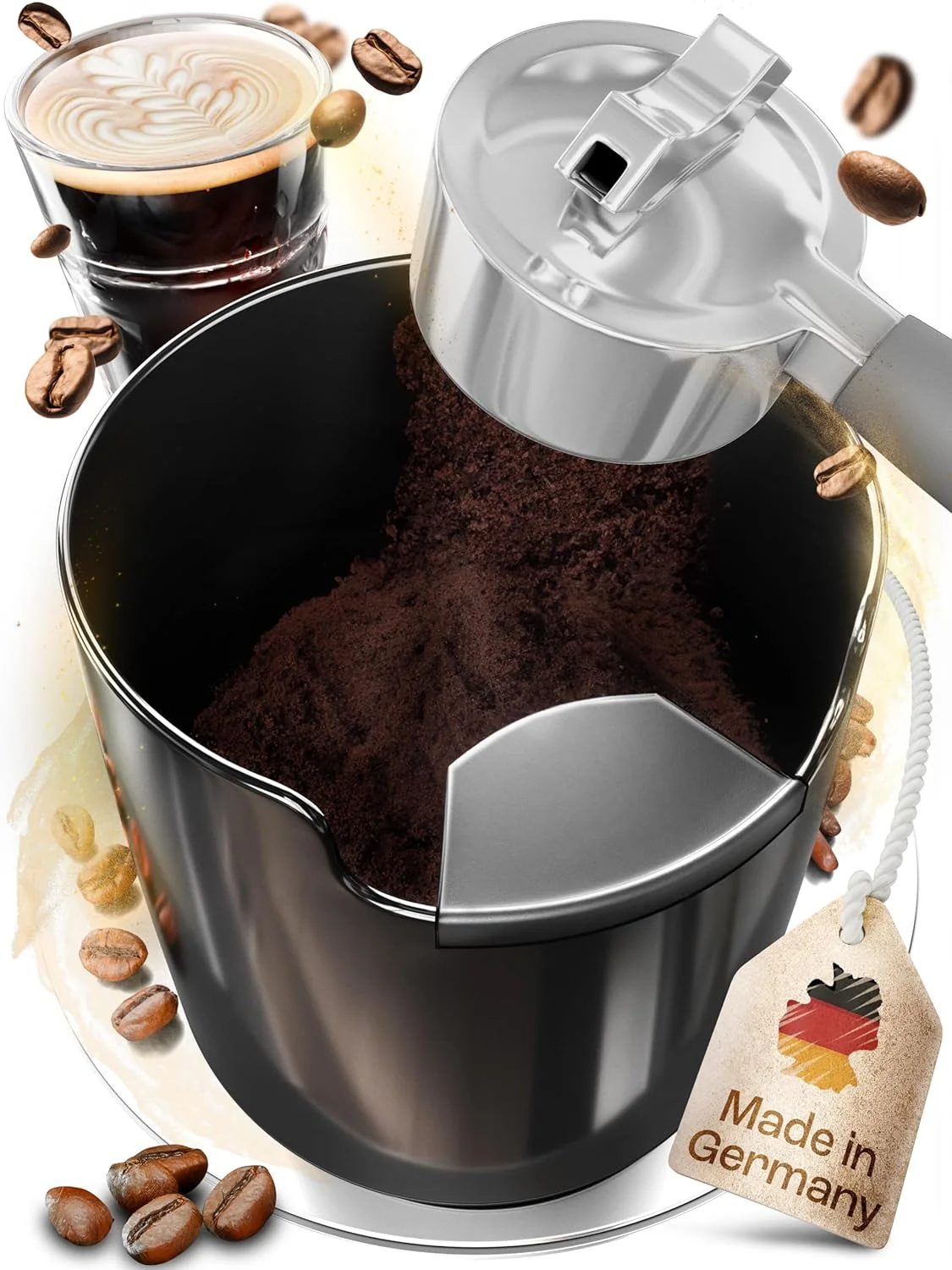 Artisan Knock Box for Coffee Grounds – Innovative Barista Accessory with Improved Handling – Coffee Knock Box for Espresso Machine Black Safe