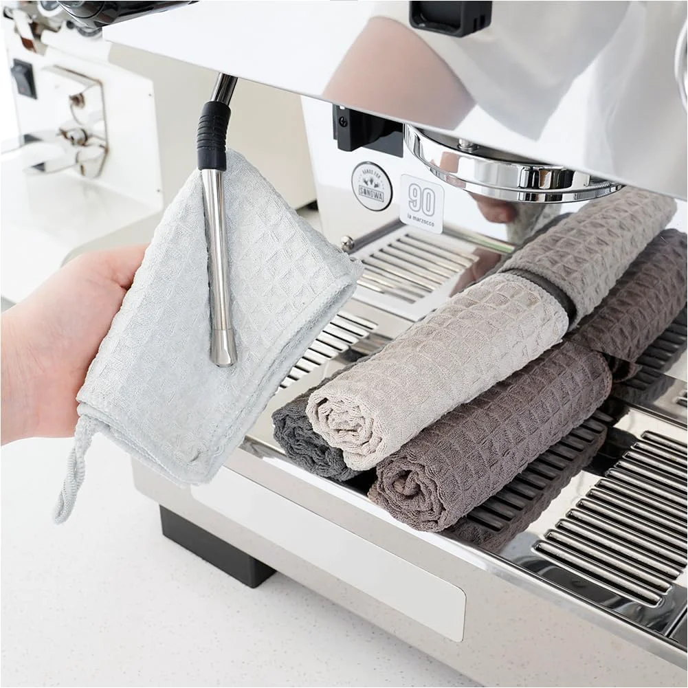 Contemporary watchget Barista Microfiber Cloths – 4 Pack 12 x12 Professional Cleaning Towels for Espresso Machines Organic