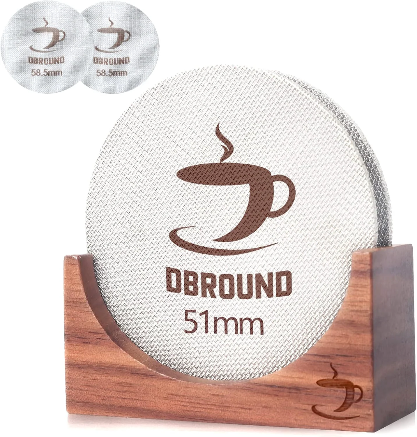Top-Quality Puck Screen 51mm – 2 Packs Reusable Espresso Puck Screen with Wooden Stand 316 Stainless Steel Puck Screen for Espresso Portafilter Genuine