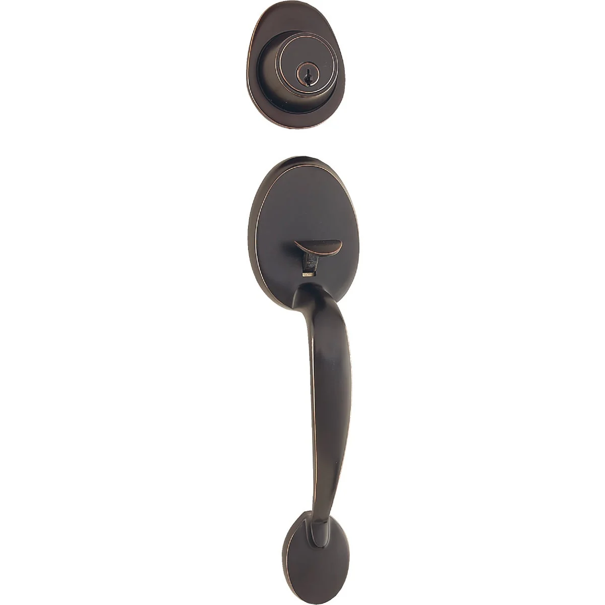 Optimized Steel Pro Oil Rubbed Bronze Entry Door Handleset with Tulip Knob World-Class