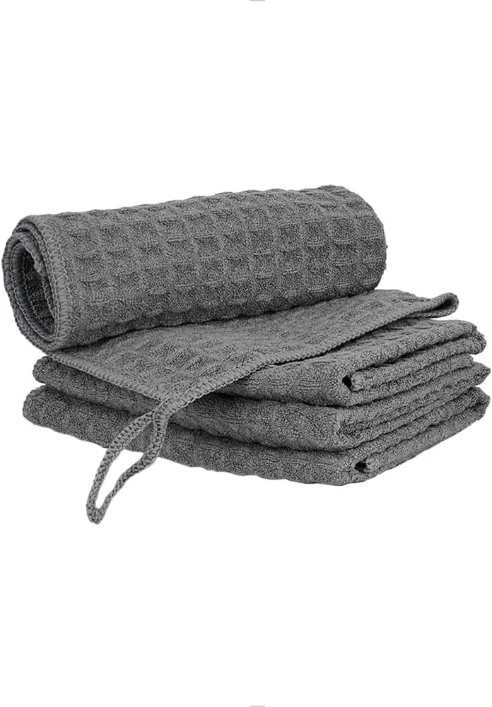 Excellent watchget 4 Pack Microfiber Espresso Barista Cleaning Towels Dark Grey Professional