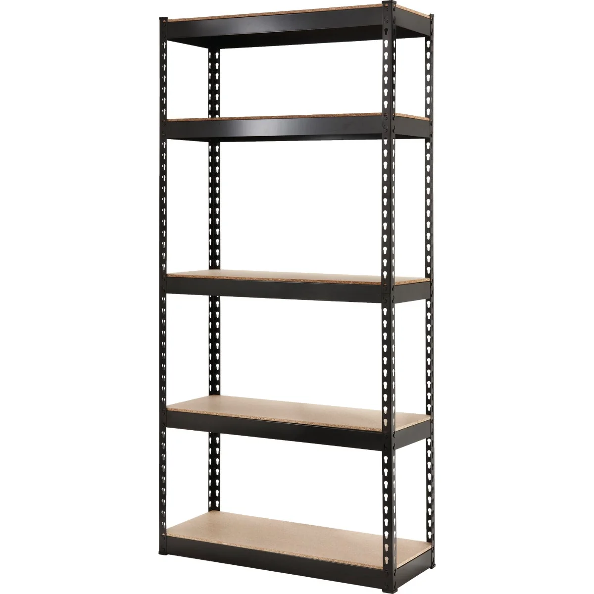 Expertly Made L-Beam 34 In. x 72 In. x 14 In. Black Steel 5-Tier Shelving Efficient