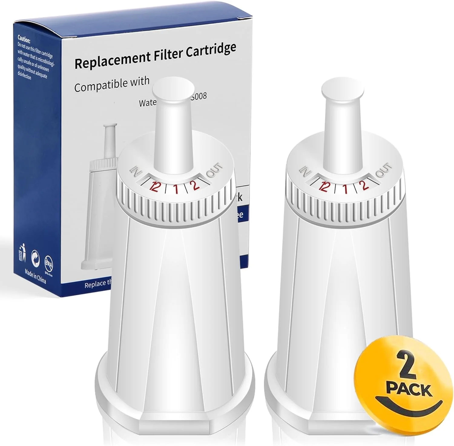 Superior 2 Pack of Water Filter for Breville Claro Swiss Espresso Coffee Machine - to Part BES008WHT0NUC1 Contemporary