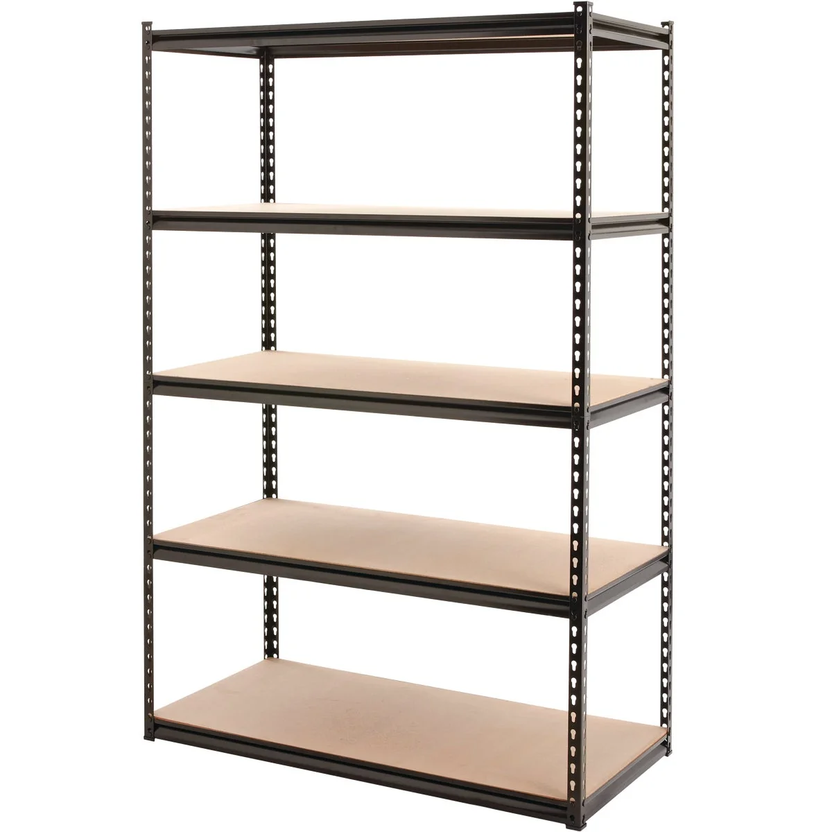 Effective Z-Beam 48 In. x 72 In. x 24 In. Black Steel 5-Tier Shelving Elegant