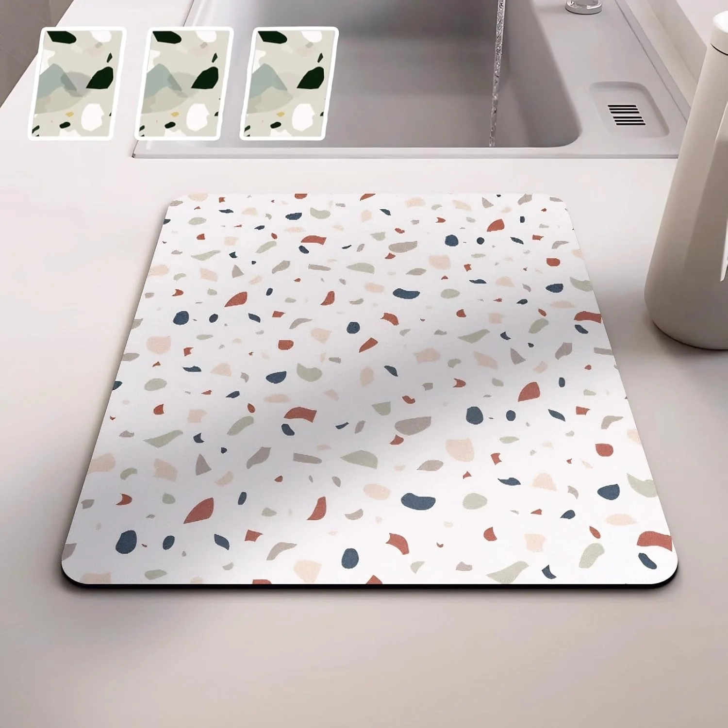 Enhanced Dish Drying Mat – Absorbent Countertop Mat for Coffee Maker Expresso Machine Kitchen Use 01 16”×20” Authentic