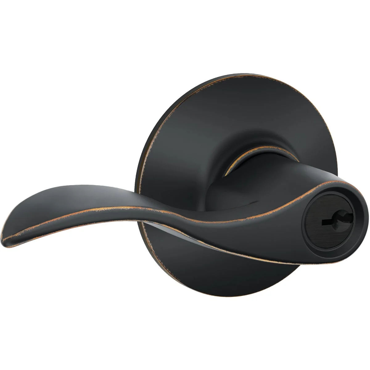 Healthy Schlage Aged Bronze Accent Entry Door Lever Refined