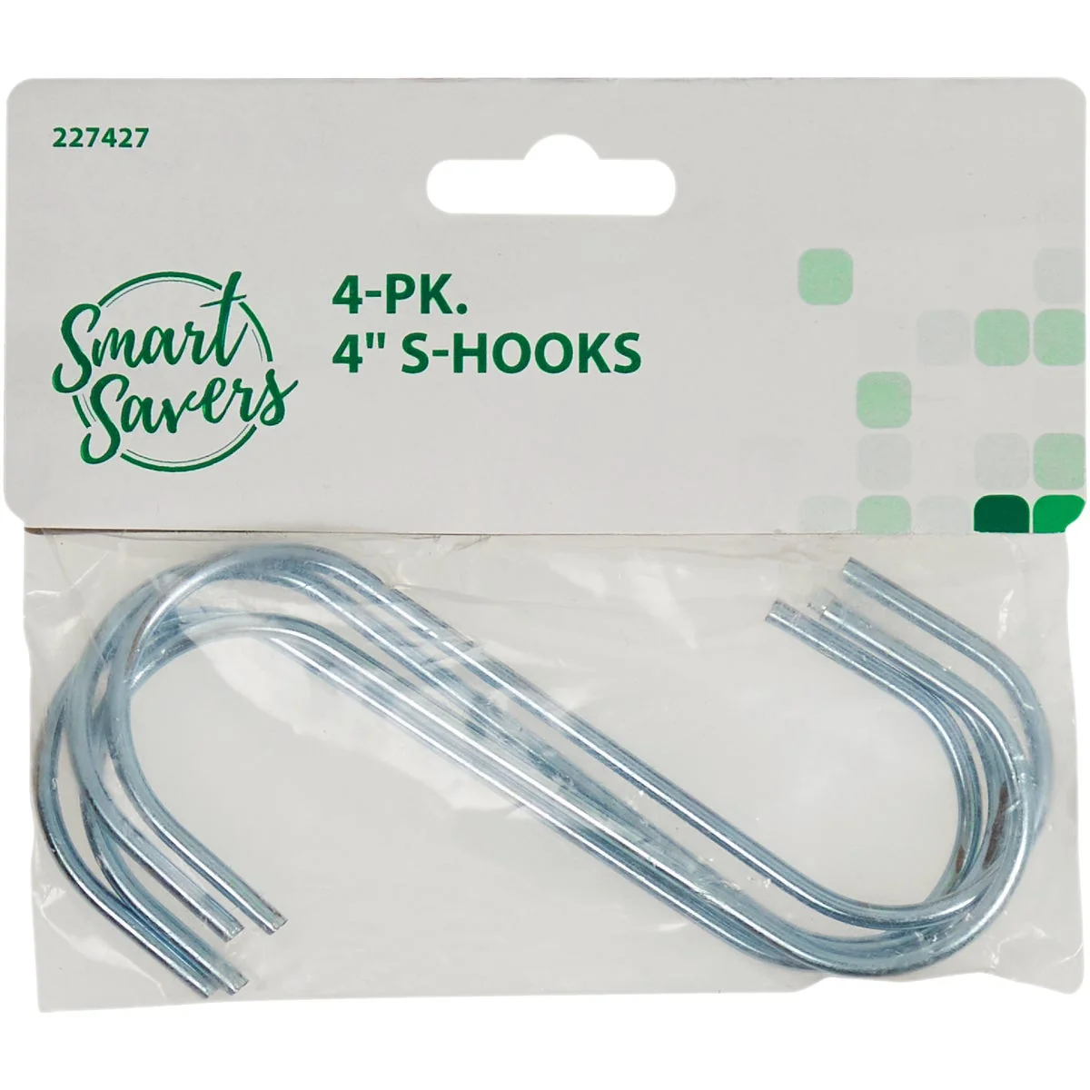 Elite Smart Savers 4 In. Zinc Open S Hook 4-Pack Long-Lasting